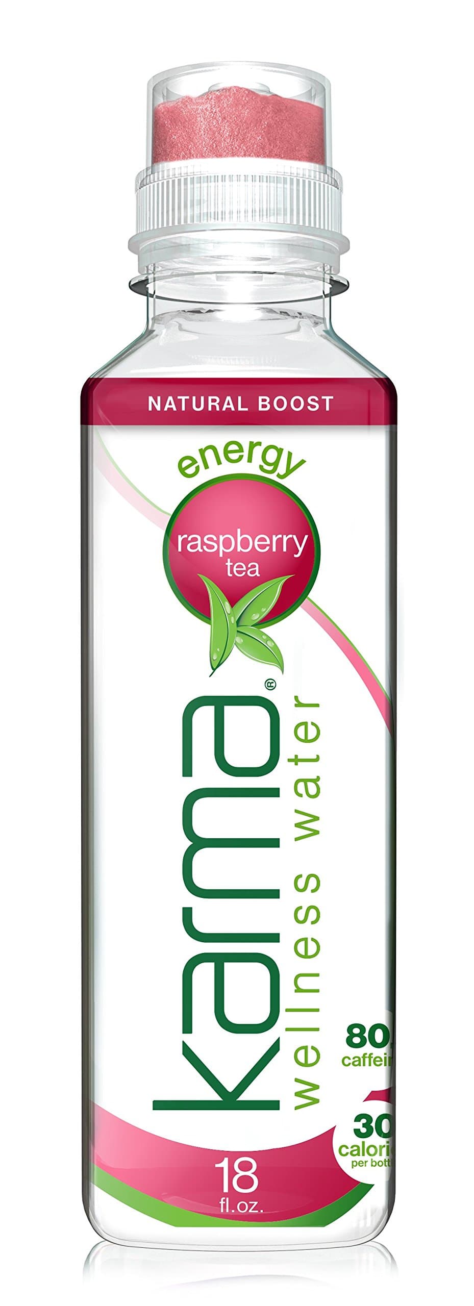Karma Energy Tea, Raspberry, 18 Fl Oz (Pack of 12), Natural Energy Boost, Low Calorie, Refreshing Vitamin Flavored Beverage