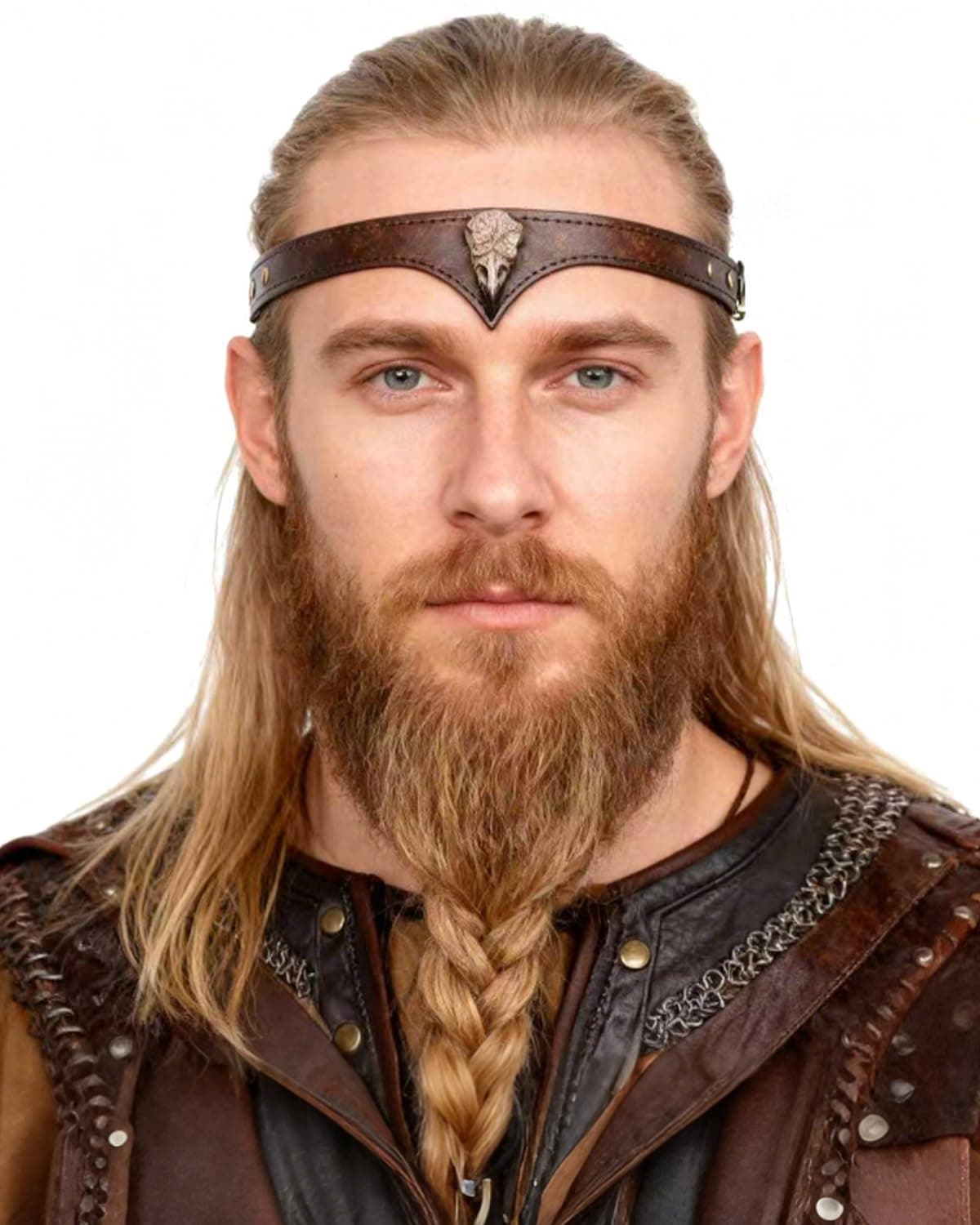 Viking Leather Headband Adjustable Medieval Headpiece LARP Costume Renaissance Cosplay Accessories