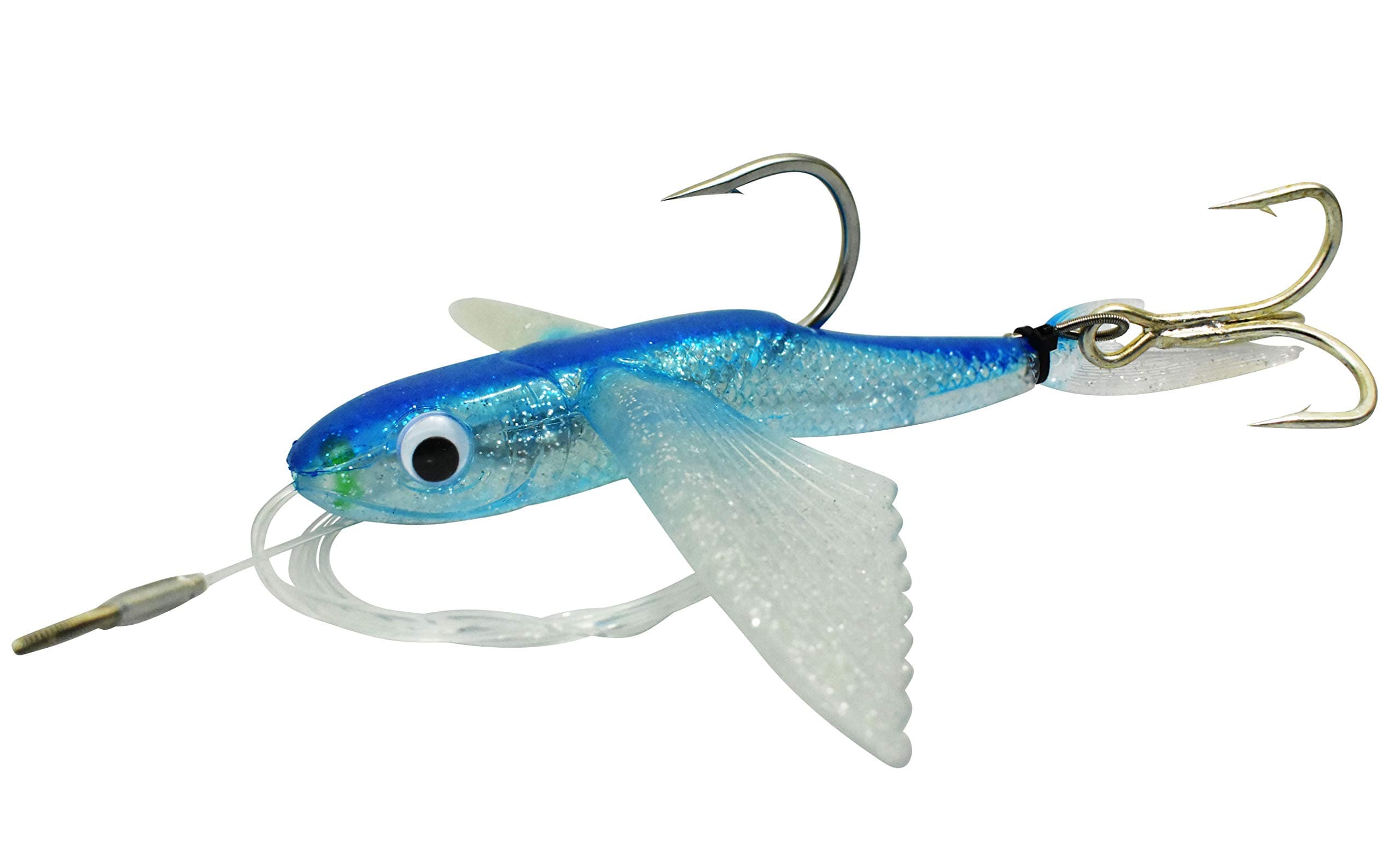 8" Flying Fish Yummy Flyer Lure Rigged with Stinger Hook - Mahi and Tuna Lure with Lure Bag