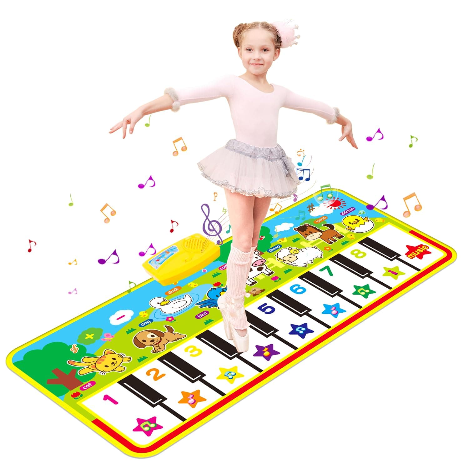 Piano Mat, Kids Large Music Mat Children’s Touch Play Musical Carpet Piano Floor Mat Dance Mat Gifts Toys for 2 3 4 5 6 7 8 Years Old Kids Boys Girls Toddlers(135 × 58 cm)