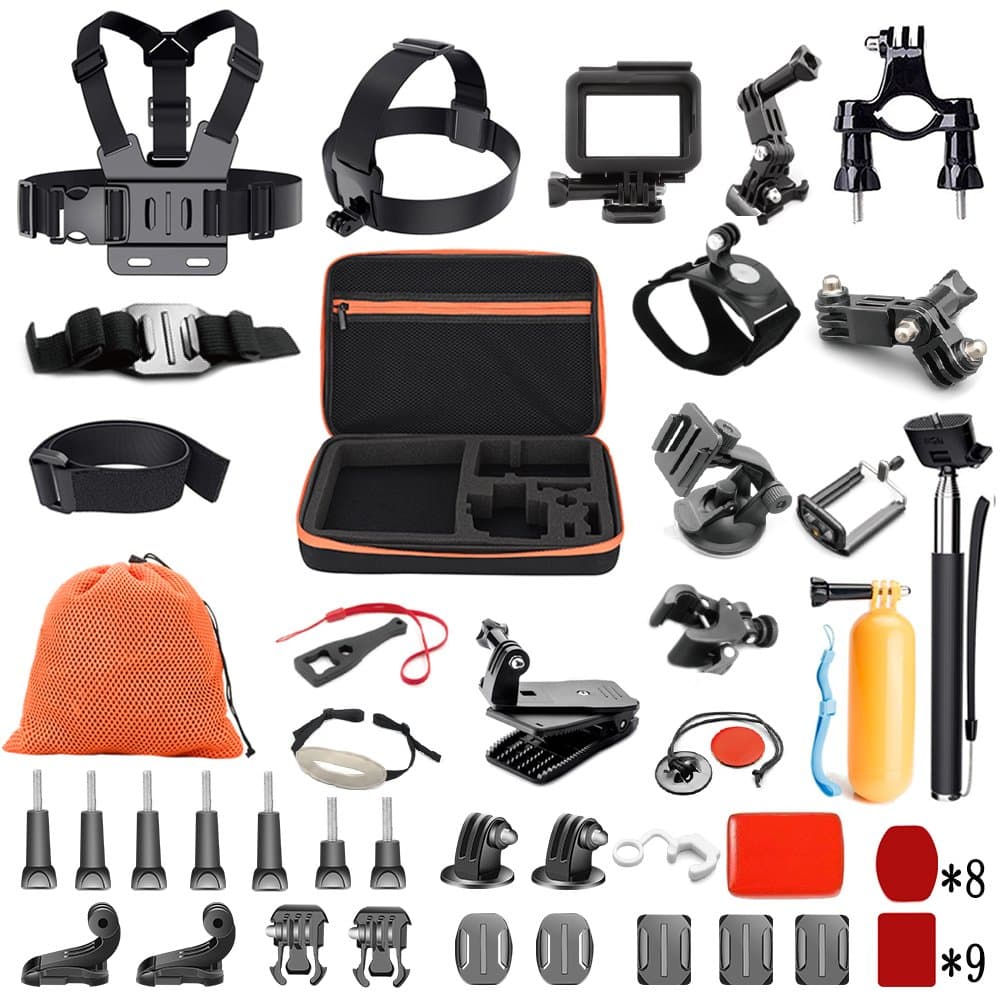 Pieviev Accessories Case Kit for Go pro (55+ Items,Included HERO5 Black Frame)