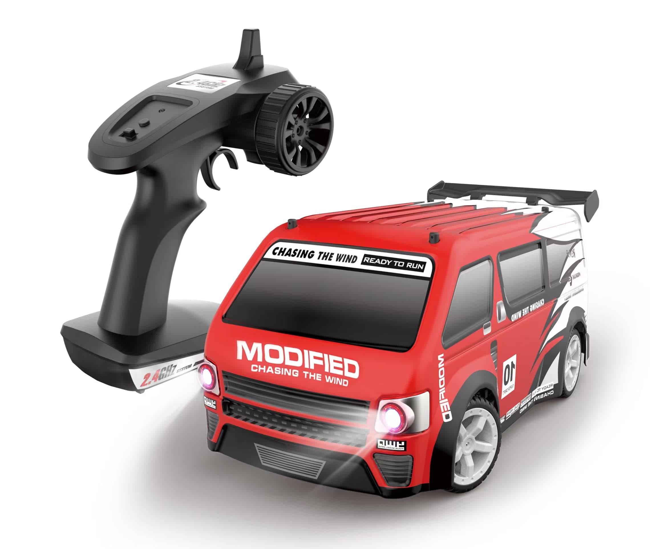 APOZGAR Drift RC Car, 1: 14 Scale 4WD 4X4 2.4Ghz Remote Control Truck Van, Ready to Run, RC On-Road Racing Car with LED Light