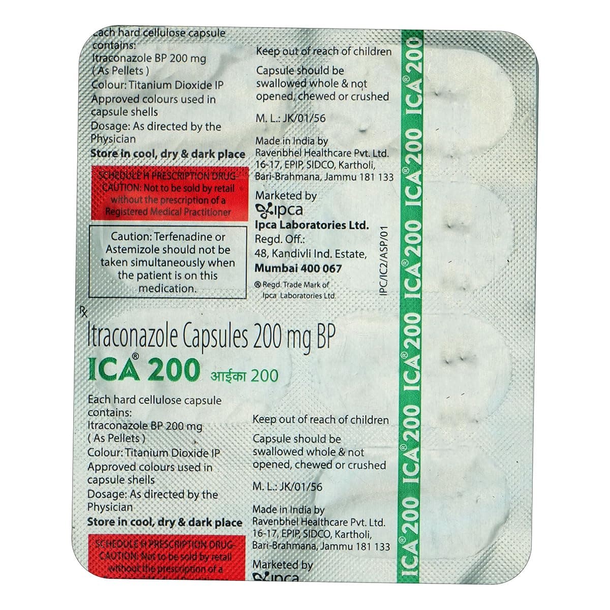 ICA 200mg - Strip of 7 Capsules