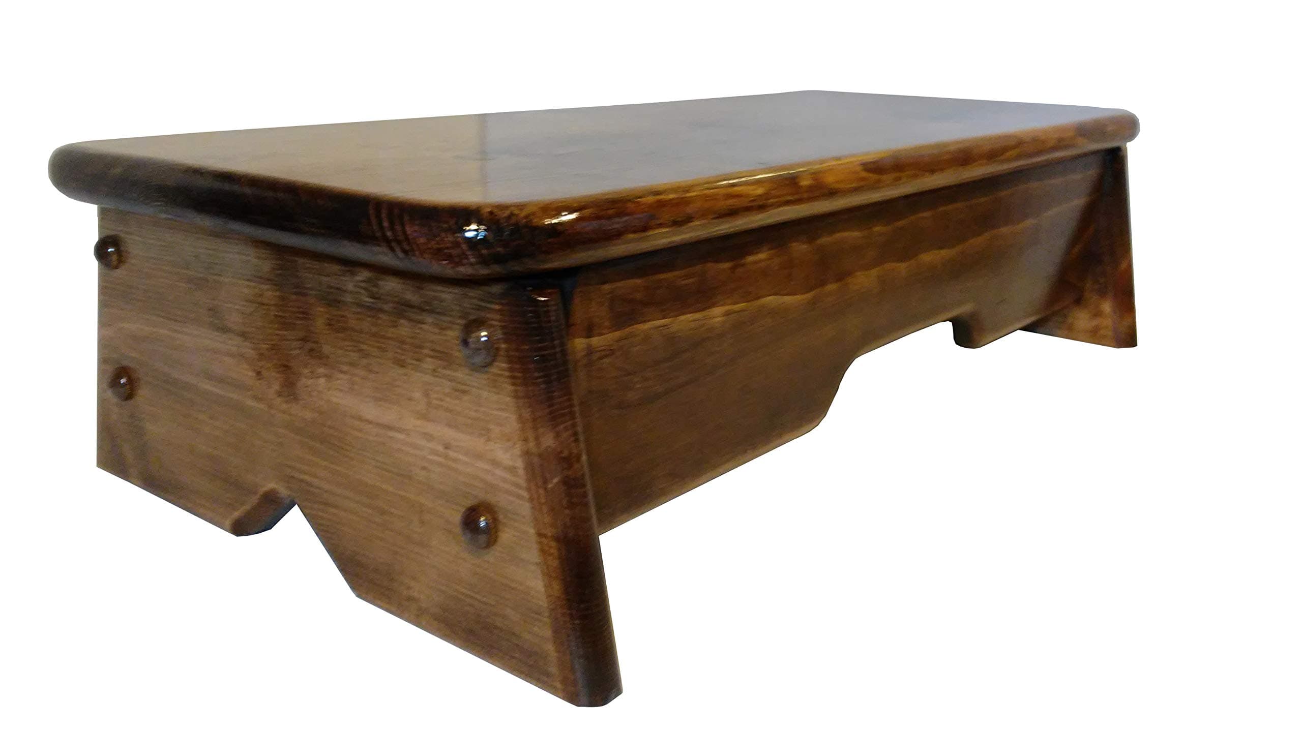 9 1/4 Wide Bed Side Step Stool Provencial Stained with Stability Feature ( Made in U.S.A.)