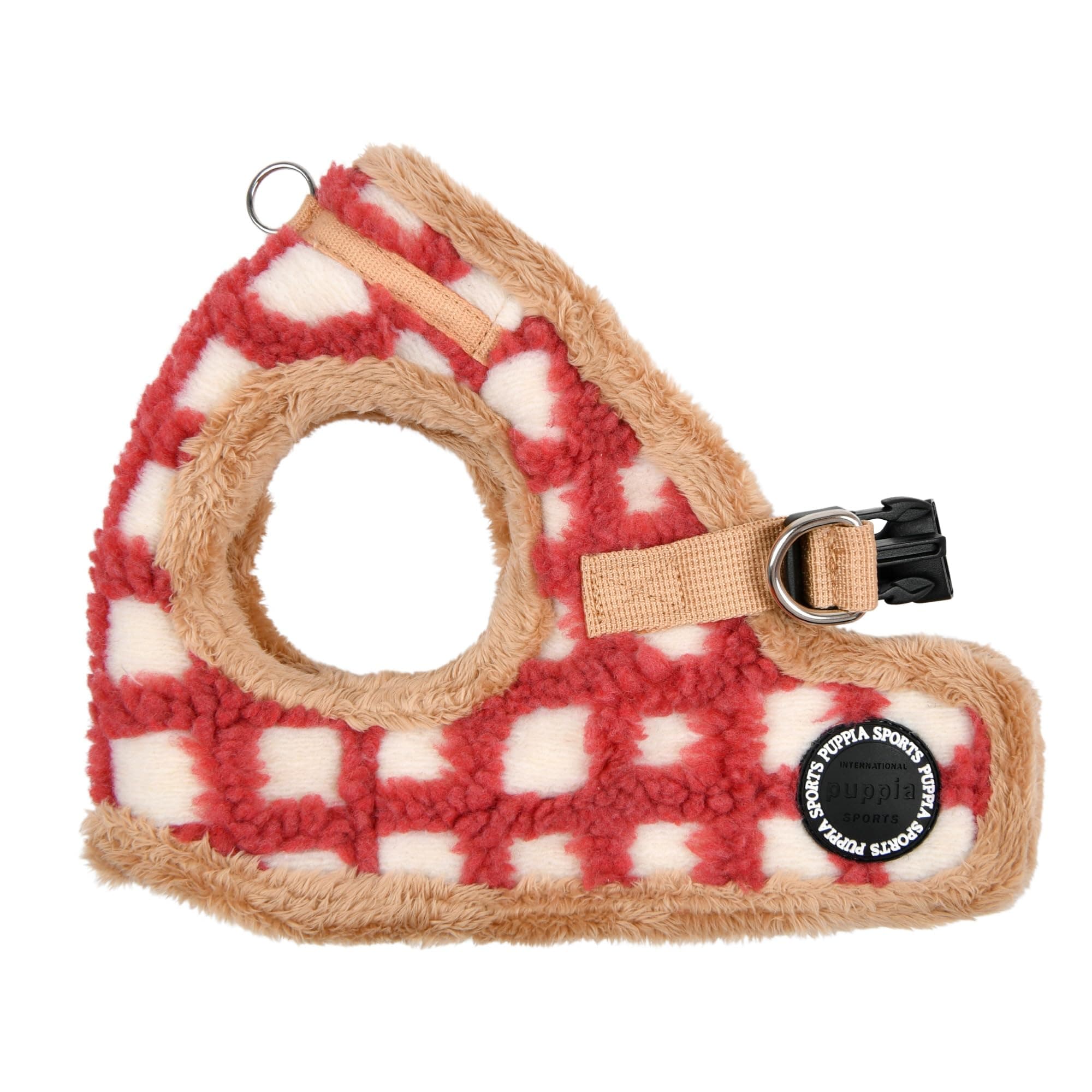 Puppia Stefan Vest Dog Harness Step-in Warm Winter Tumbling Waffle Pattern for Small and Medium Dog, Coral, Medium