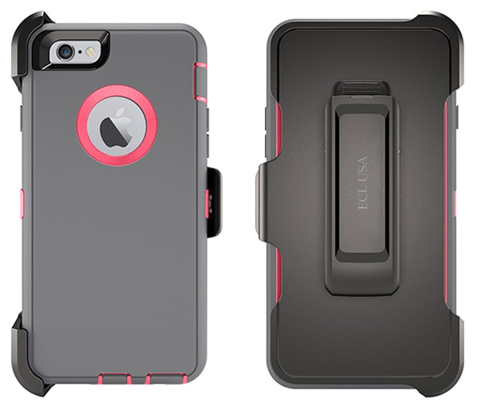 Eagle Case Line iPhone 6S Case ECL The EagleTough Case Cover with Belt Clip and BuiltIn Screen Protector Case for iPhone 6 [4.7 Inch] 6S (GryPink)