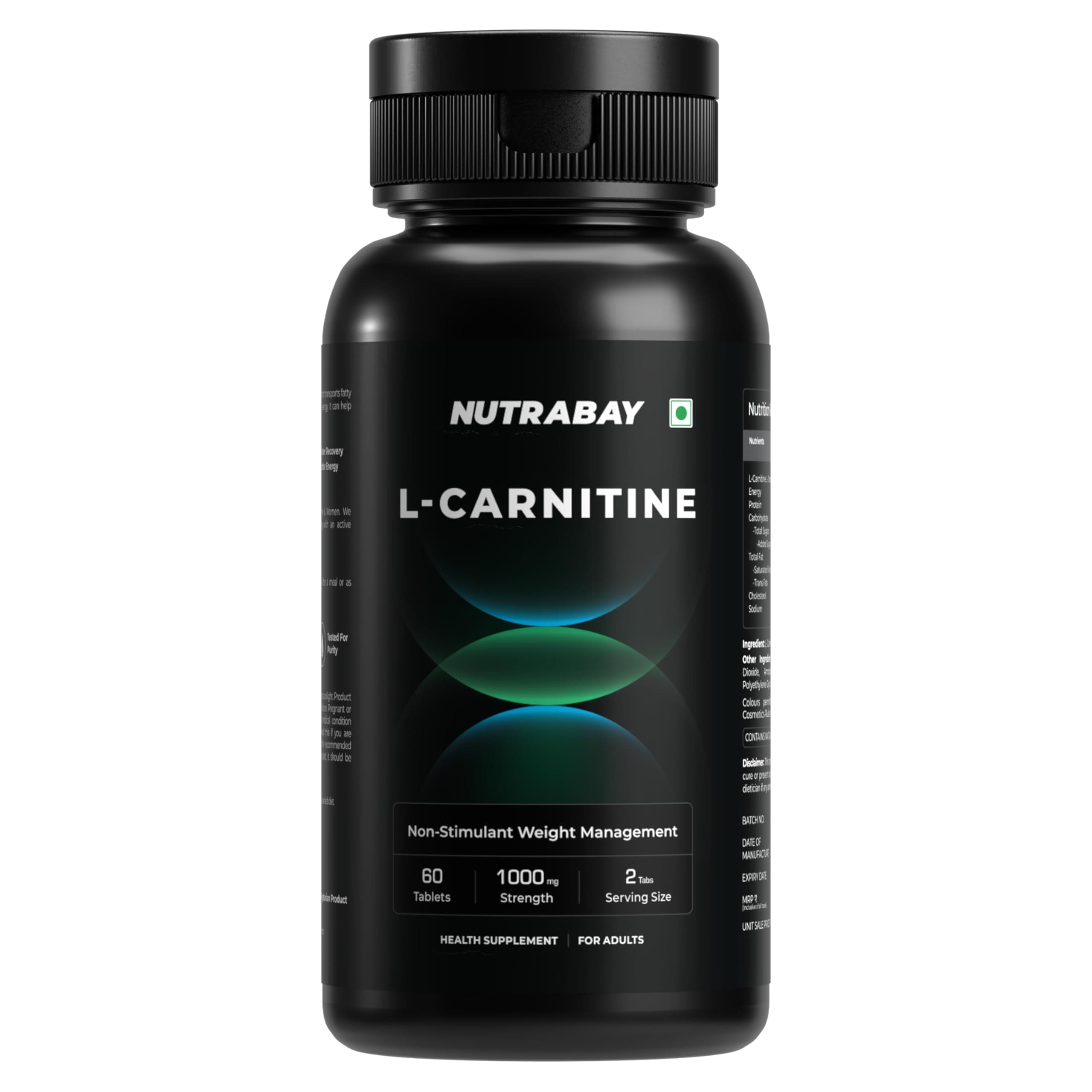 Pro L-Carnitine Fat Burner 1000mg per Capsule – Pre Workout Supplement – 60 Veg Tablets| Tested for Purity | 100% Authentic Metabolism Booster for Weight Loss Support