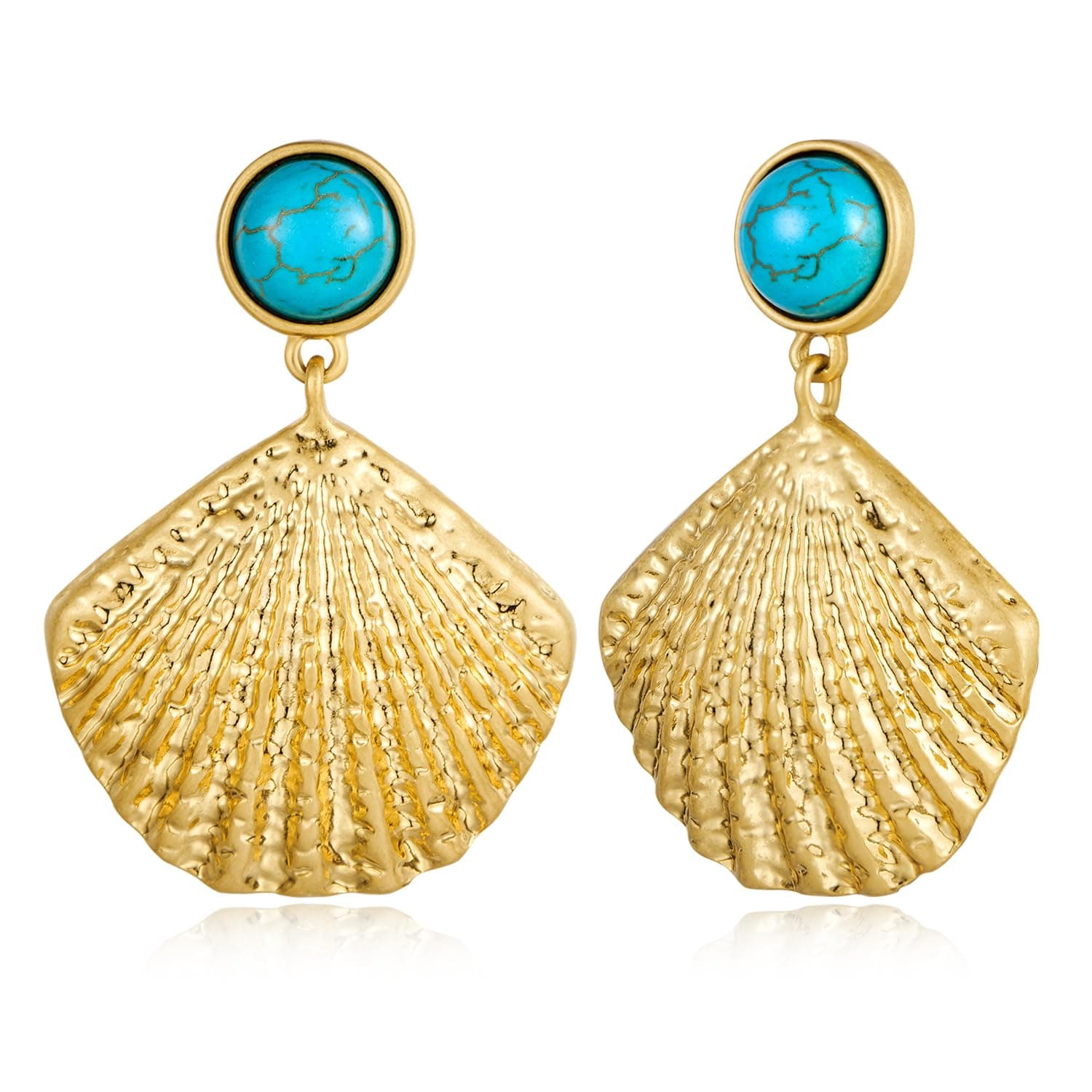 LILIE&WHITE Seashell Stud Earrings For Women Gold Earrings Seashore Earrings Nautical Jewelry For Women Sea life Jewelry beach earrings summer jewelry