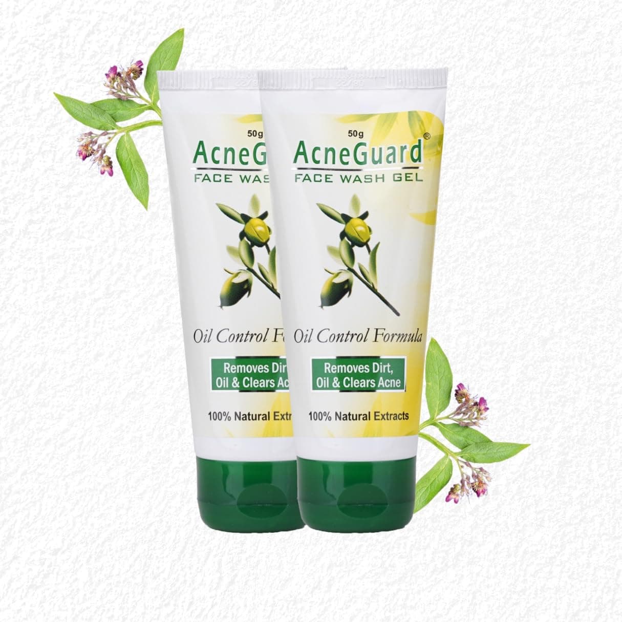 Pil Acneguard Face Wash Gel | Clears Acne, Pimples, Clogged Pores | Perfect Blend Of Natural Ingredients | Deeply Cleanses | Gentle | Refreshing (50g Each, Pack of 2)