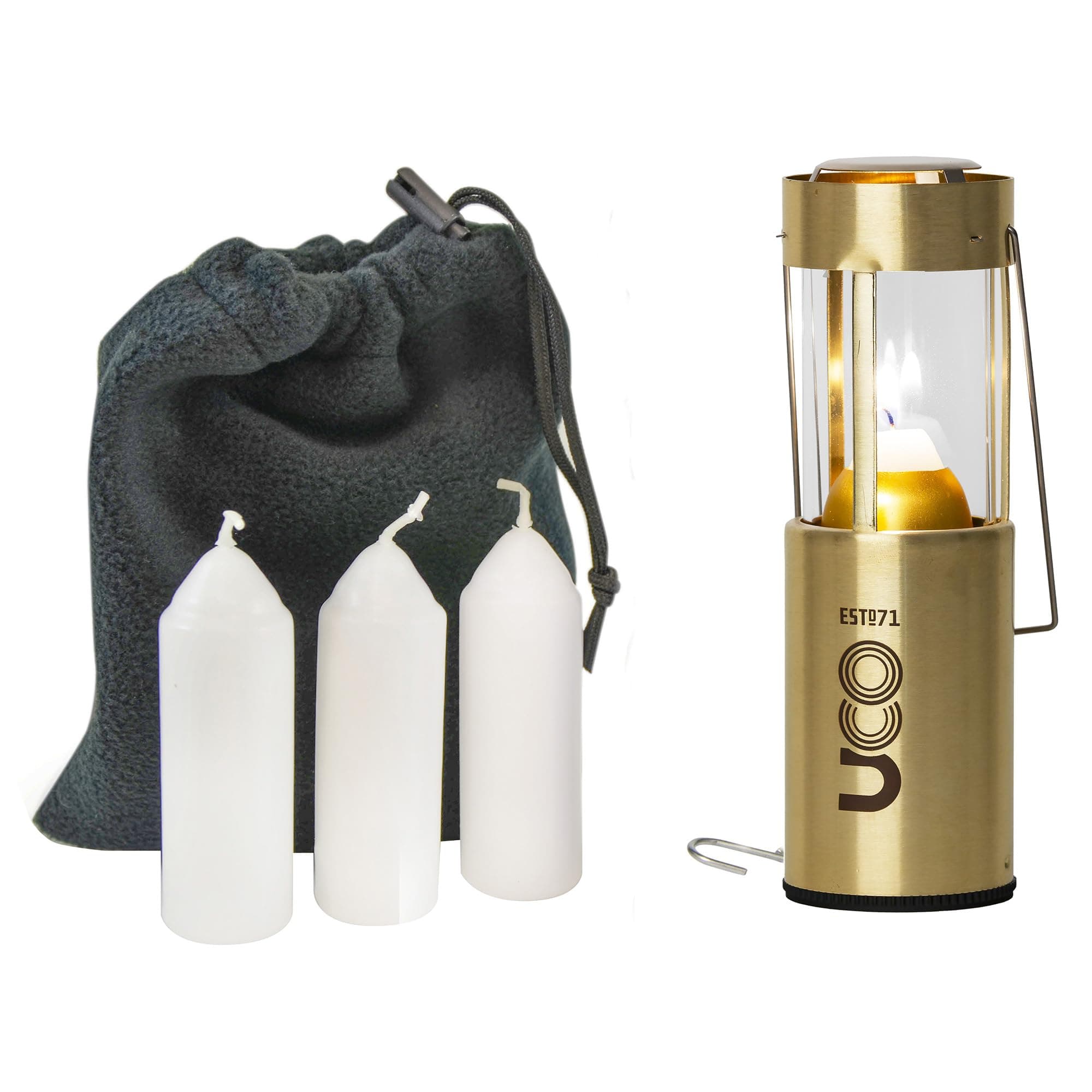 UCO Original Brass Candle Lantern Value Pack with 3 Candles and Storage Bag