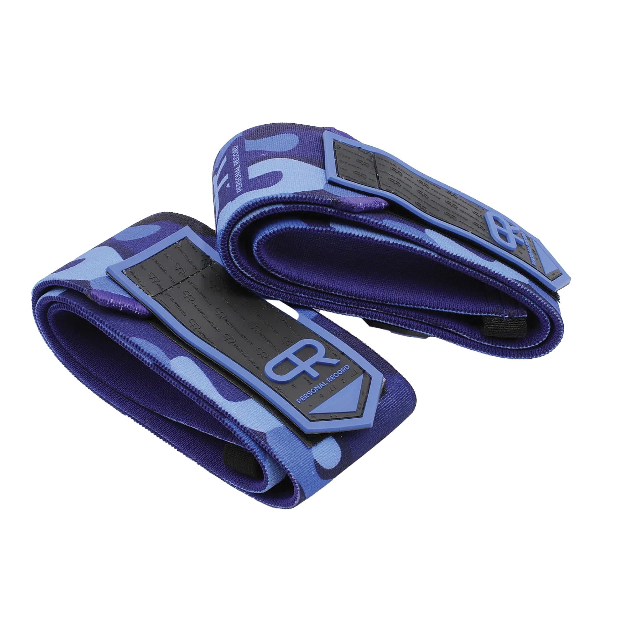 PR Personal Record Elbow Wraps for Weightlifting - Heavy Duty Construction, 25% More Elasticity, Reinforced Stitching, Extra Wide Fastener, Easy to Adjust, (Blue Camo)
