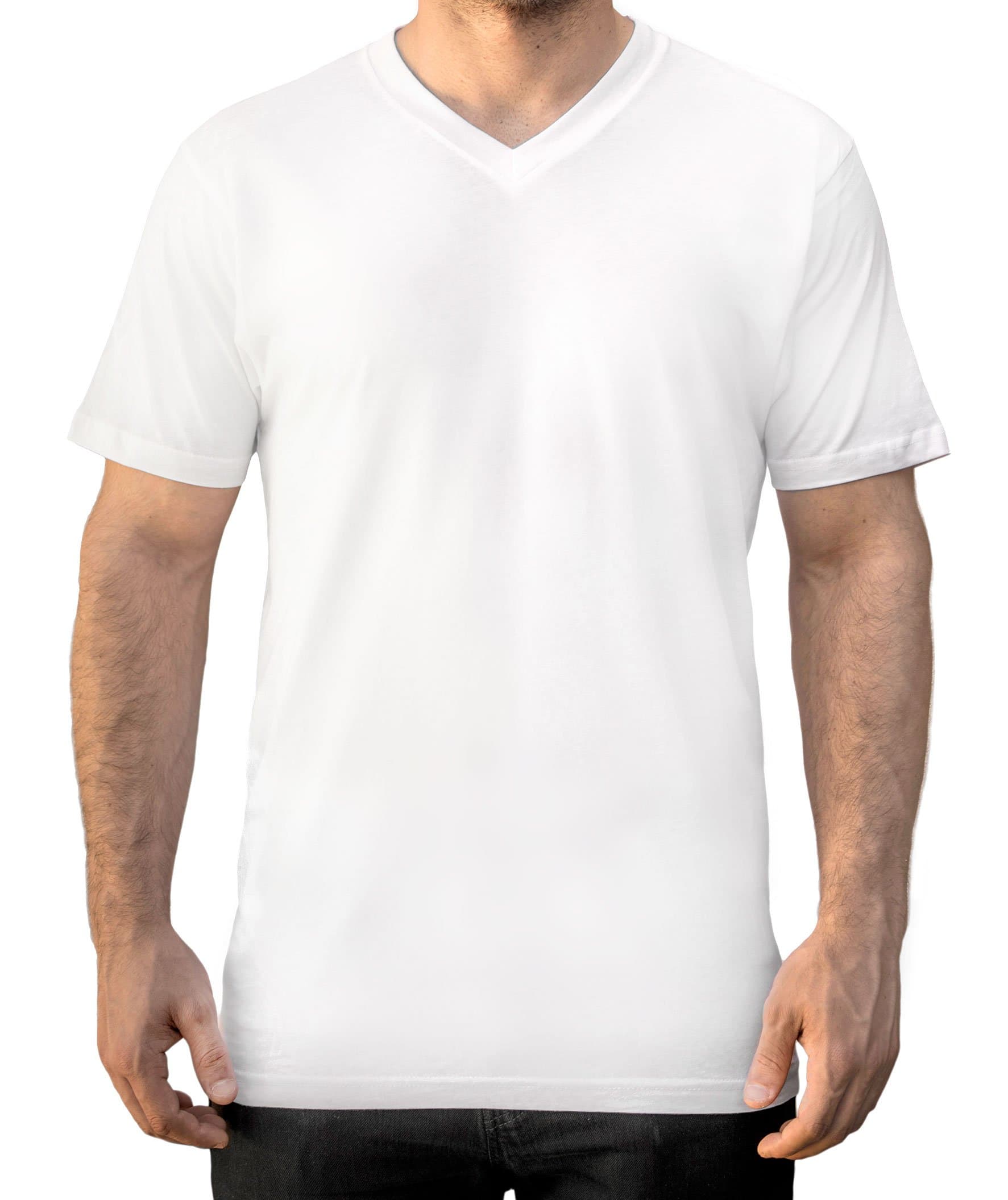 Plyn Apparel V Neck T Shirts for Men Short Sleeve 100% Cotton Black White S-XL