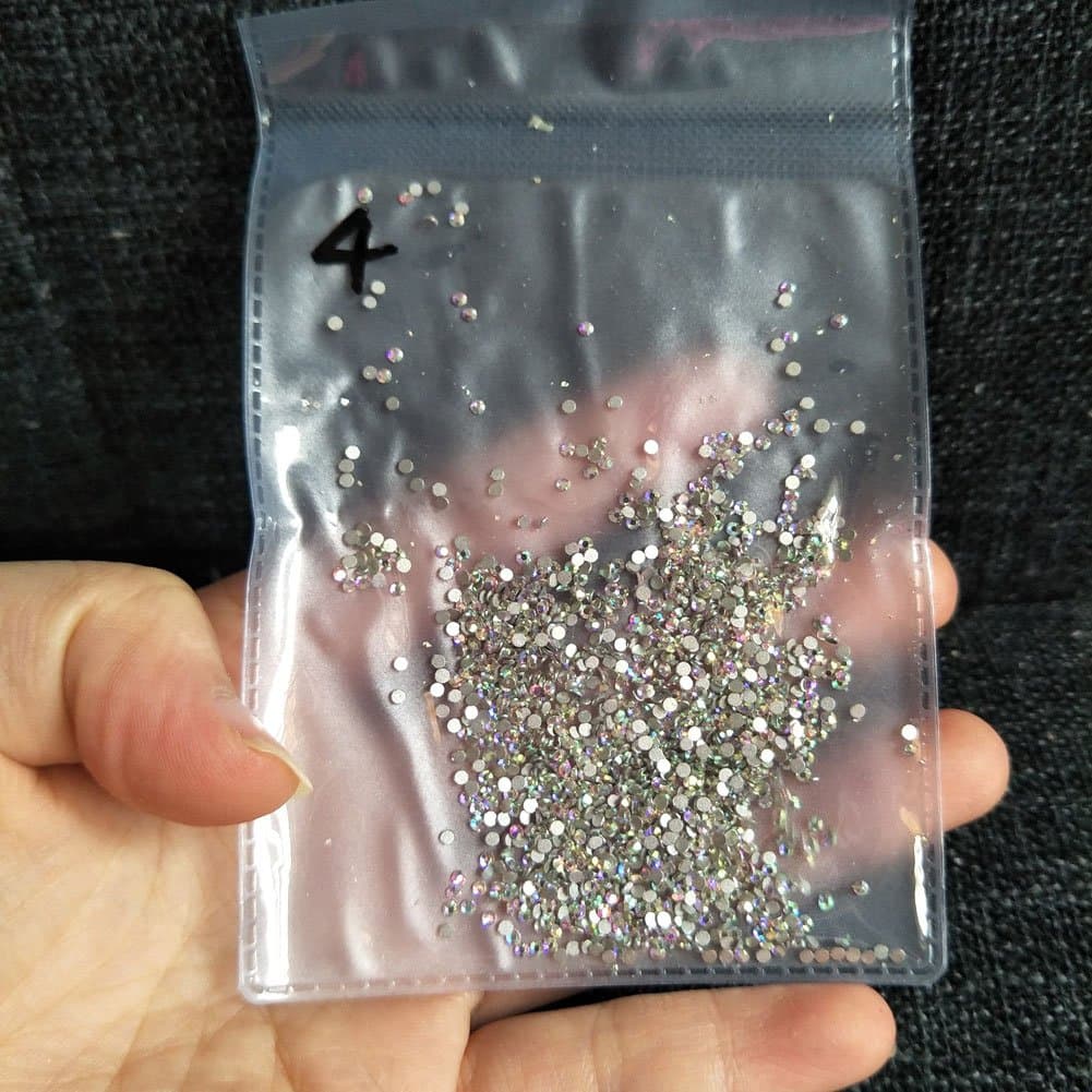 Sparkling 2880pcs SS4 1.5mm Nail Crystals Beads AB Nail Art Rhinestones Round Flatback Glass Gems Stones Diamonds Accessories for Nails Decoration Crafts Eye Makeup Clothes Shoes(2880pcs SS4)
