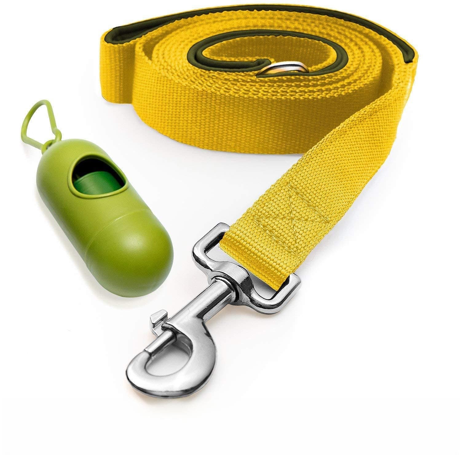 BENICCI [Strong] Dog Leash with Bonus Free Waste Bag Dispenser – Thick Padded Dual Handles, Includes Poop Bags & 100% Nylon (6ft. Long) – Comfortable Grip – Ideal for Large, Medium and Small Dogs