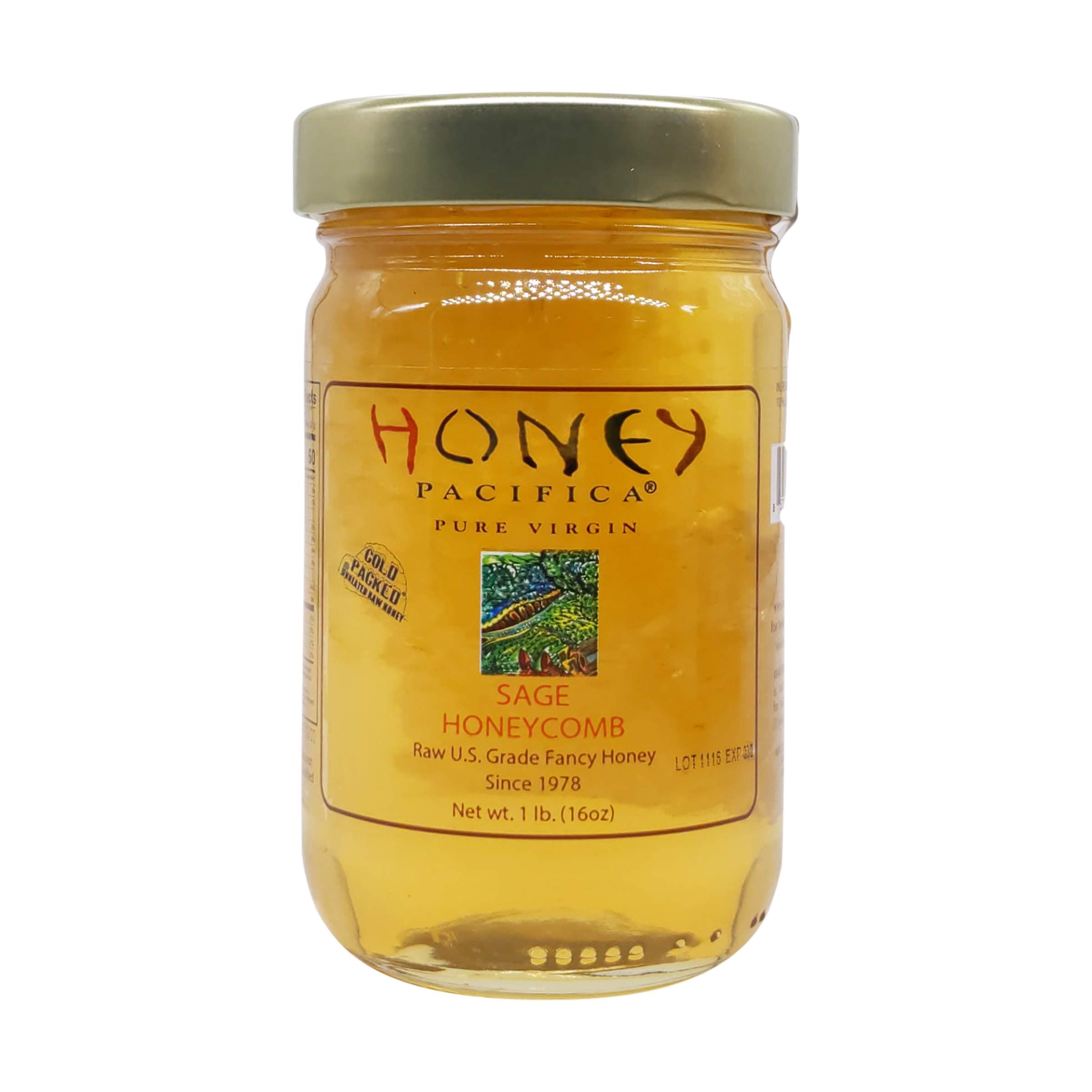 Raw Sage Honeycomb Honey by Honey Pacifica - Unheated & Unprocessed - California Honey