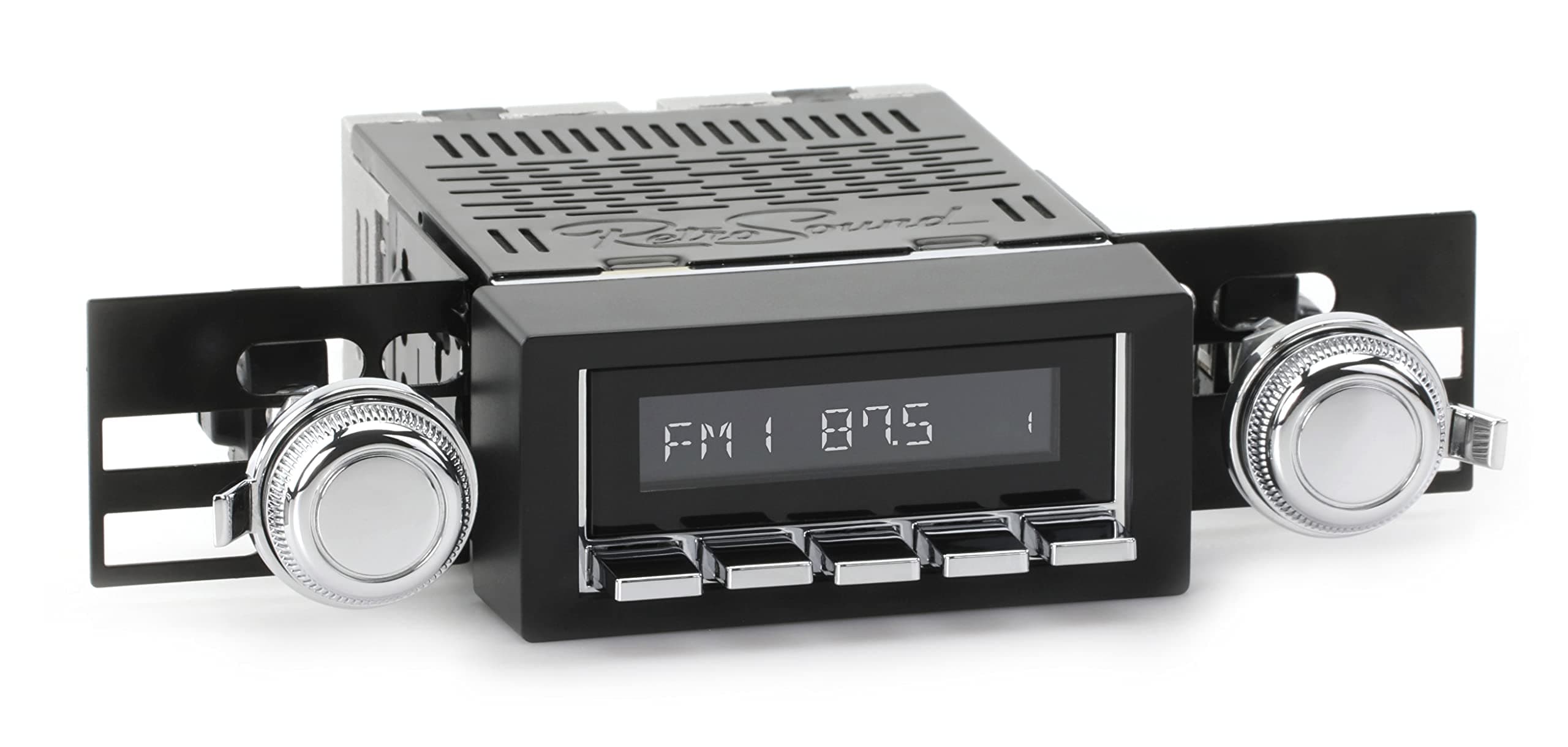 RetroSound HC-216-03-73 Hermosa Direct-fit Radio for Classic Vehicles (Chrome Face & Buttons and Black Bezel)