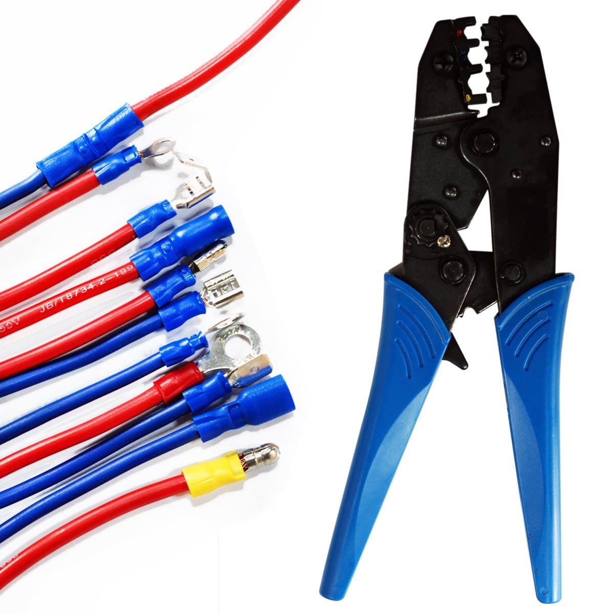 Ratcheting Wire Terminal Crimper Tool, DIKOO Professional 22-10AWG Insulated Crimping Tool for RV SV BV FDD FDFN Series Insulated Terminals