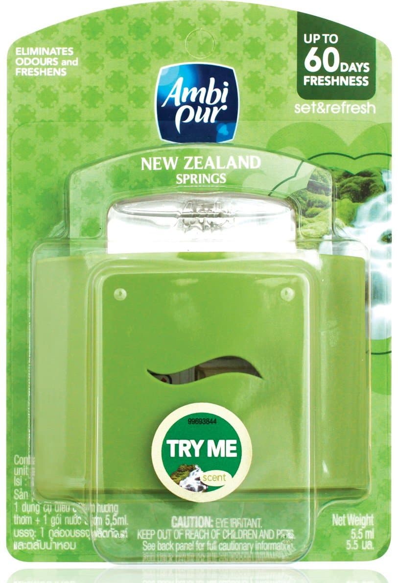 Ambi Pur Air Freshener Set & Refresh New Zealand Springs 5.5ml-Each, 3 Count