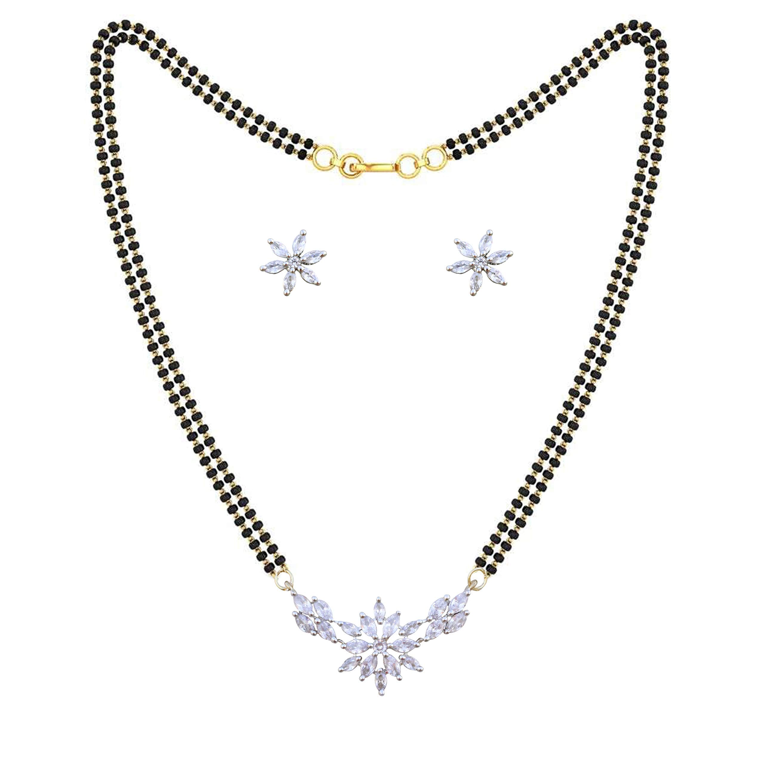 Sitashi Gold Plated AD, American Diamond Mangalsutra Set