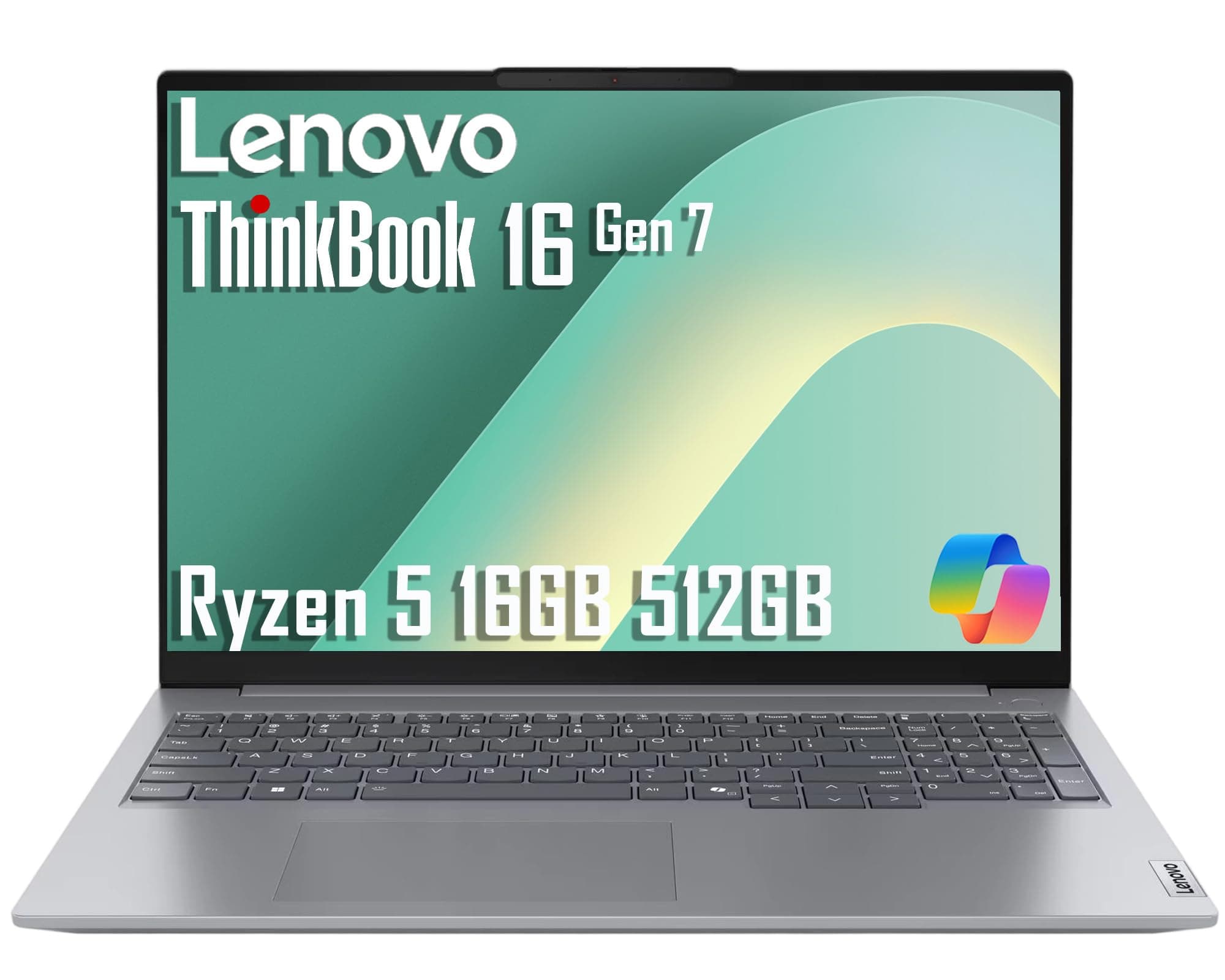 Lenovo ThinkBook 16 Gen 7 Business Laptop (16" FHD+ Anti-Glare, AMD Ryzen 5 7533HS (> Intel i7-1255U), 16GB DDR5 RAM, 512GB SSD), Fingerprint Reader, Webcam, Ethernet, Wi-Fi 6, Win 11 Pro w/ Copilot