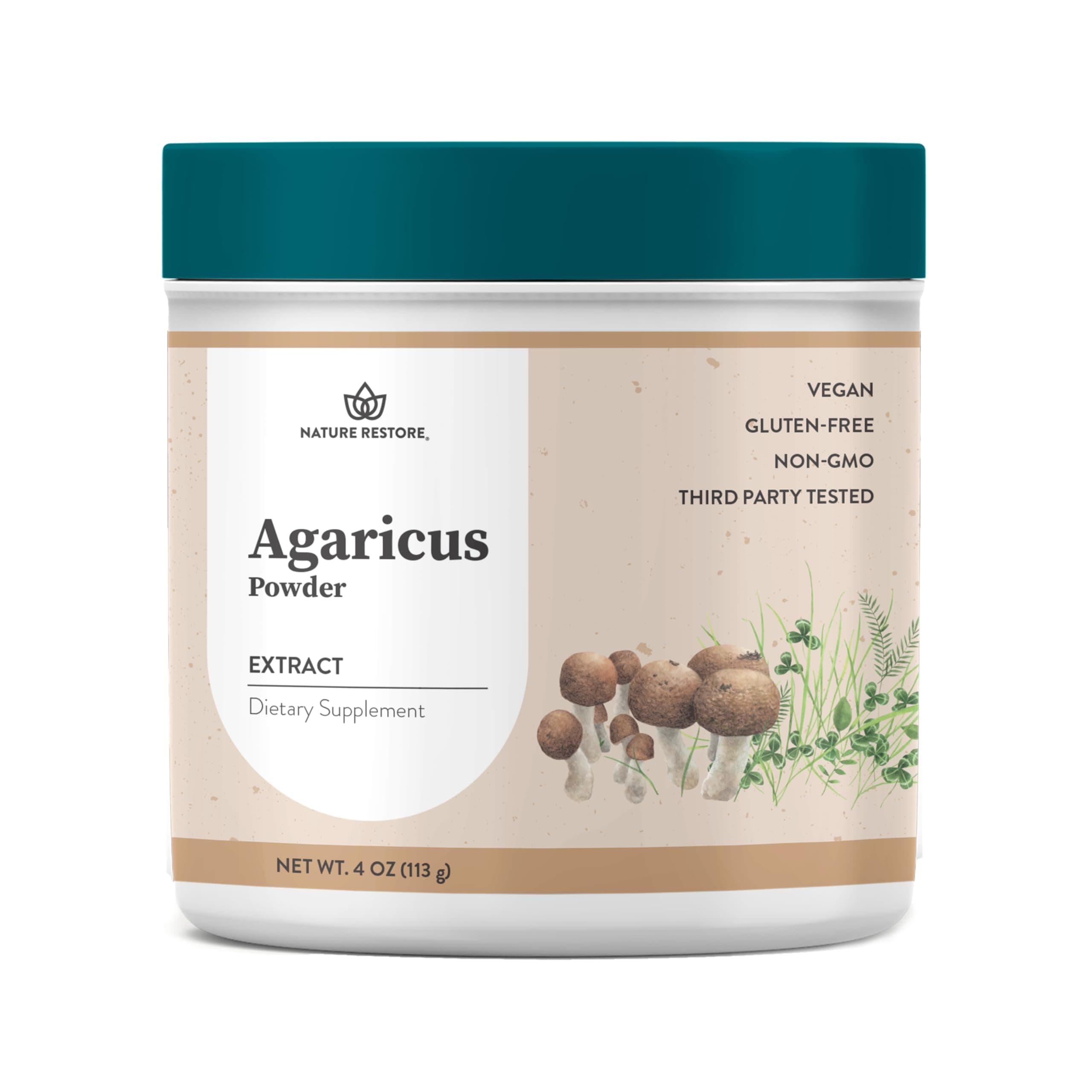 Nature Restore Agaricus Blazei Murill Extract Mushroom Powder, 120mls, 40% Polysaccharides, Non GMO, Gluten Free