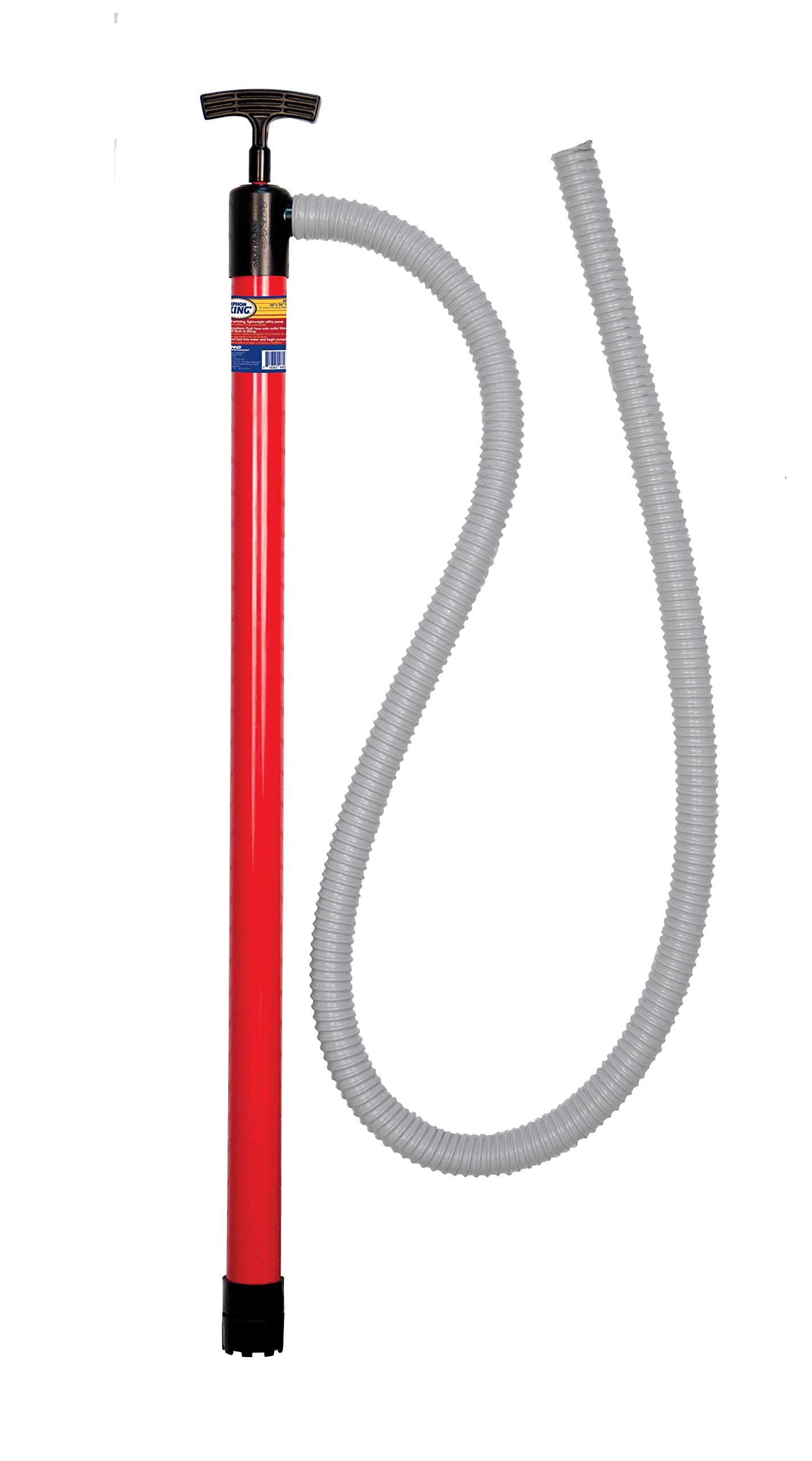 King Innovation 48072 King 36" x 72" Hand Pump Siphon, 72 inch, Red