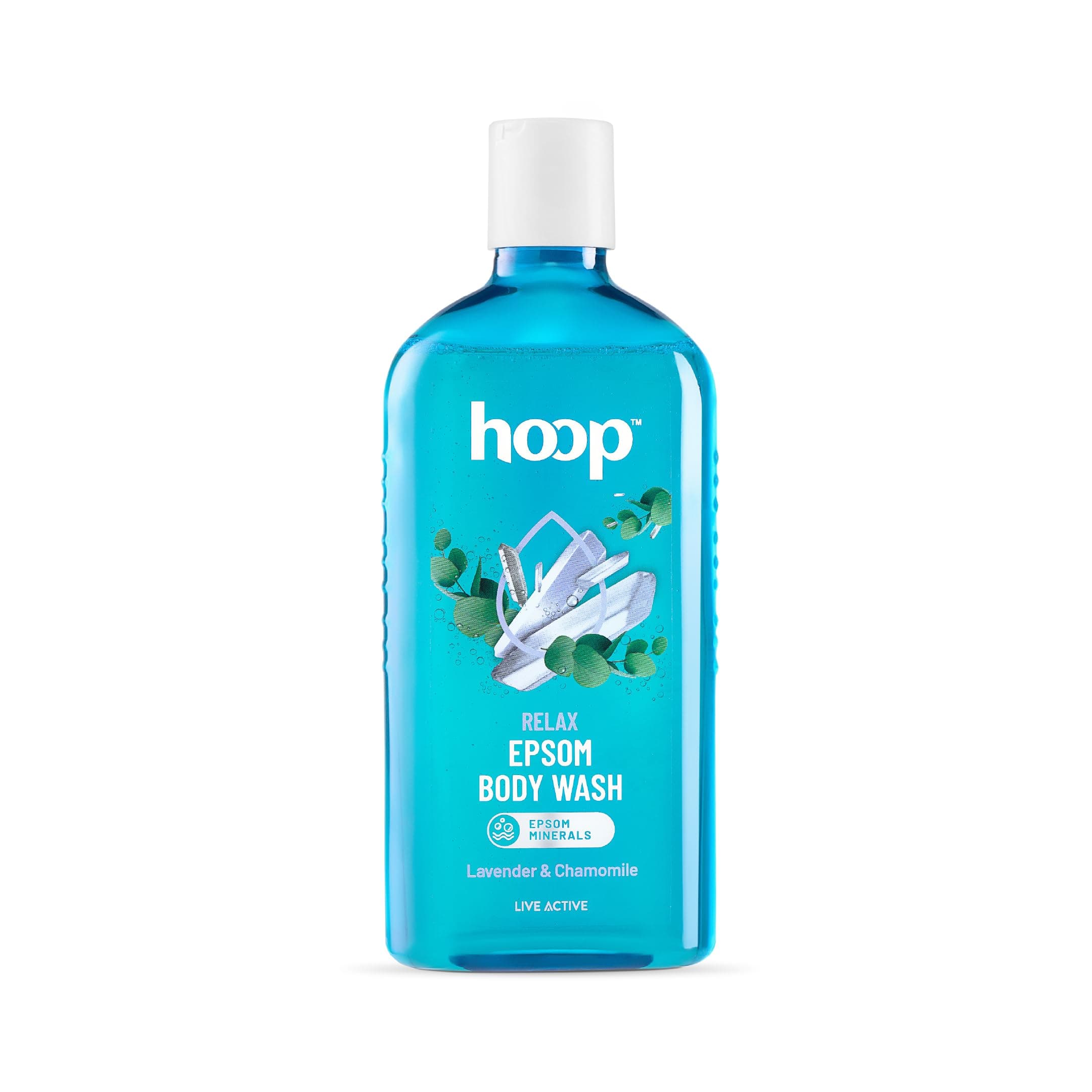 hoop Epsom Energy Body Wash | Epsom Salt Infused Body Wash for Shower, Hand & Foot Soak, Workout Recovery, Bath Salt, Relaxation, Skin, Feet, Lavender | 300 ml