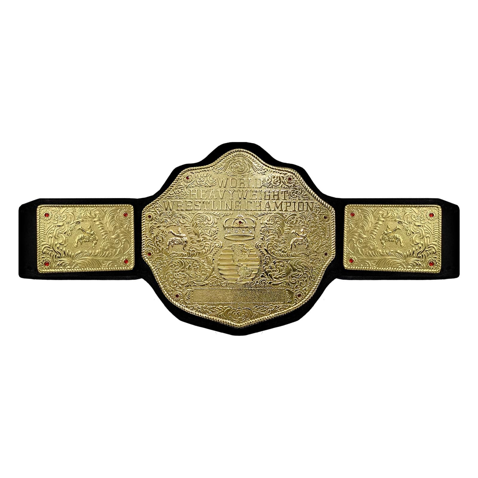 TRUE SAGA - Big Gold Wrestling Title Belt Class One Replica - Adult Waist Size Up to 46" - 4mm Metal Leather Strap