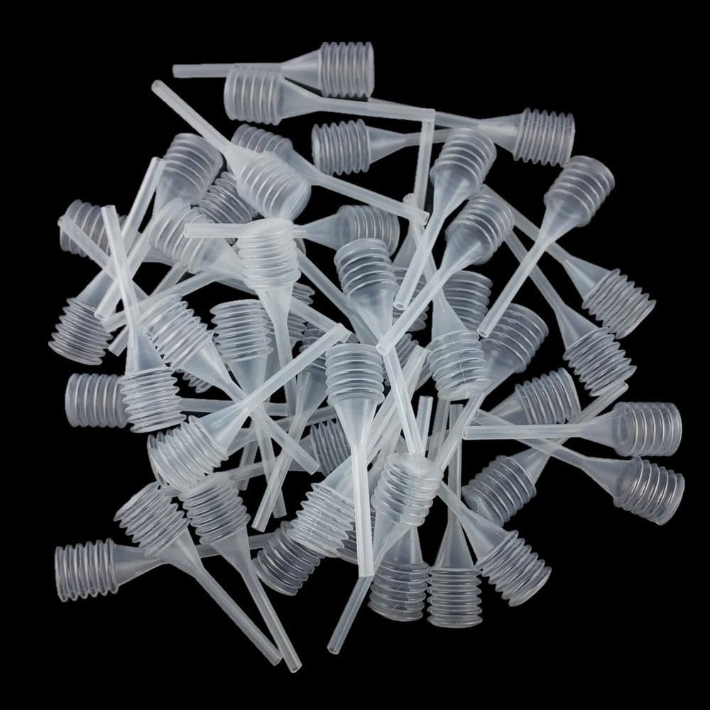 Yueton 50pcs Clear Accordion Style Liquid Dropper Pasteur Pipette, Plastic Squeeze Transfer Pipettes