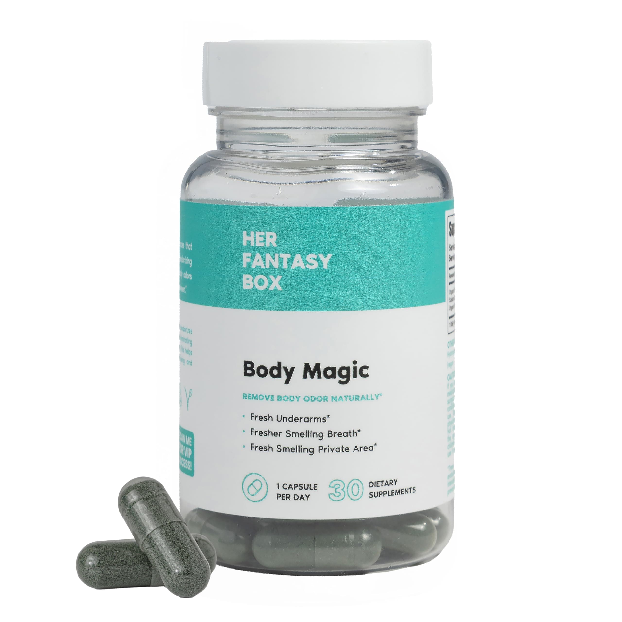 Body Magic | Chlorophyll Capsules - 30 Vegan Capsules for Detox, Digestion, Gut Health, Skin Support, and Oily Skin - Natural Energy Booster