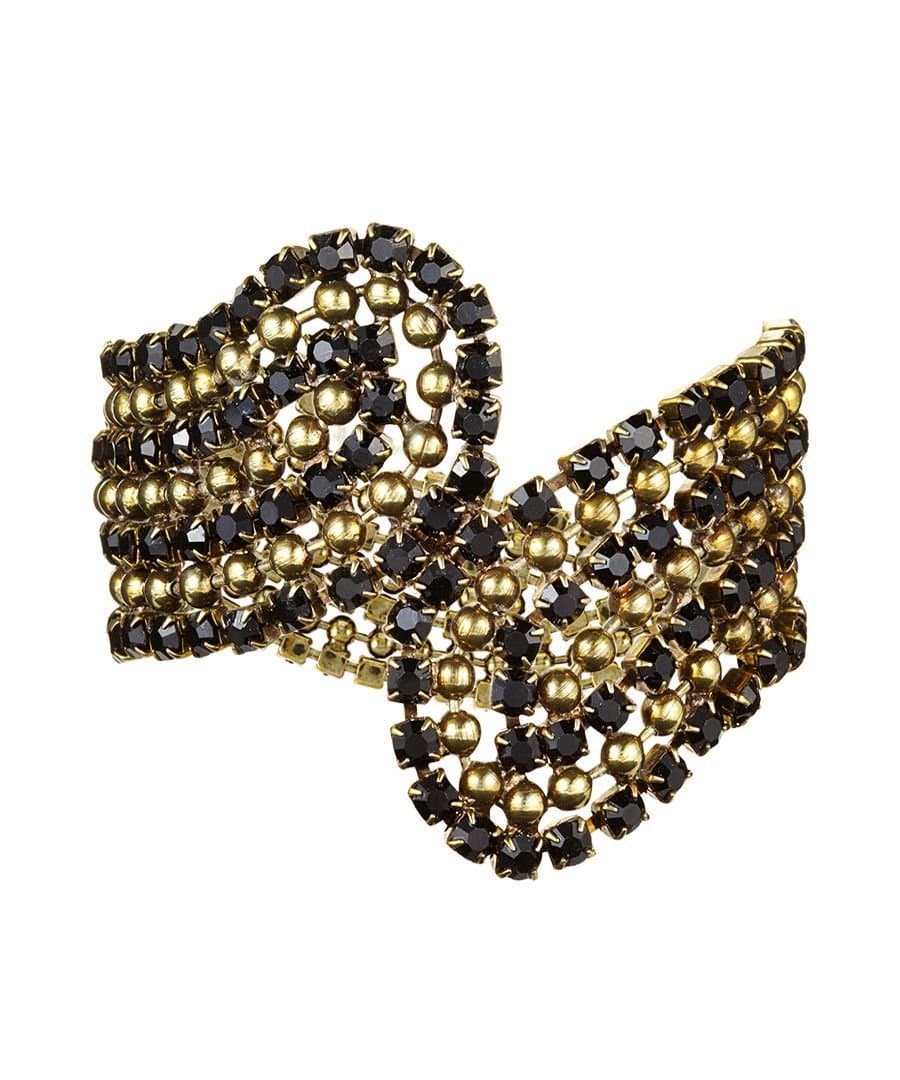 Swarovski Crystal Peter Pan Styled Bracelet in Crystal and in Antique Gold Finish