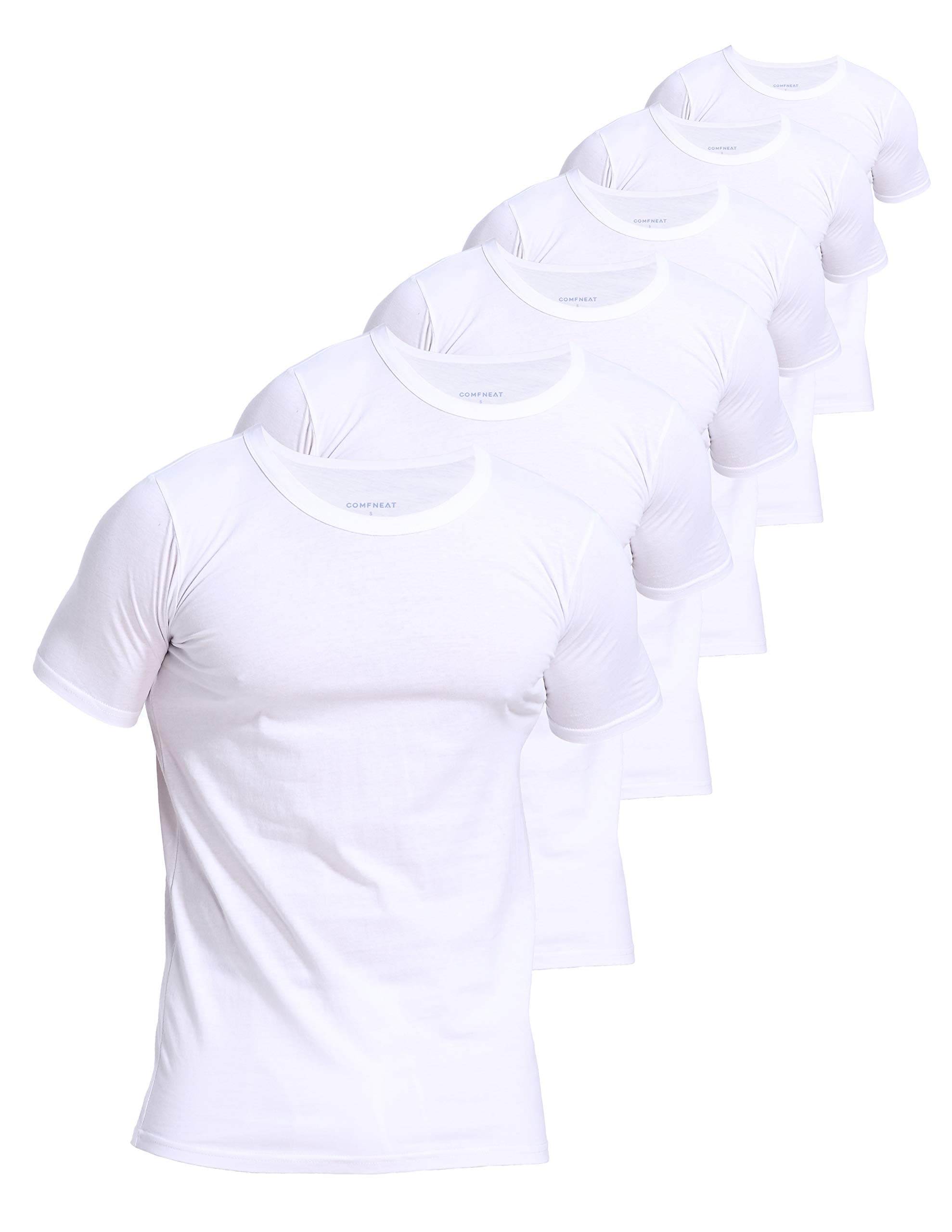 - Men's 6-Pack Pure Cotton Undershirts Comfortable Crew Neck T-Shirts