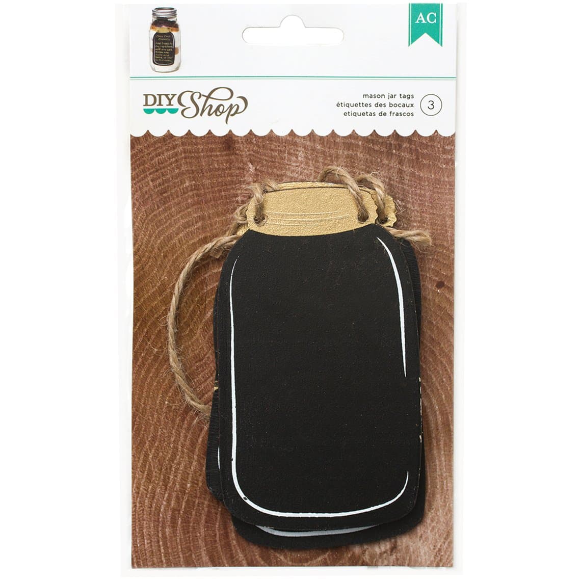 American Crafts 369007 DIY2 Chalkboard Mason Jar Tags