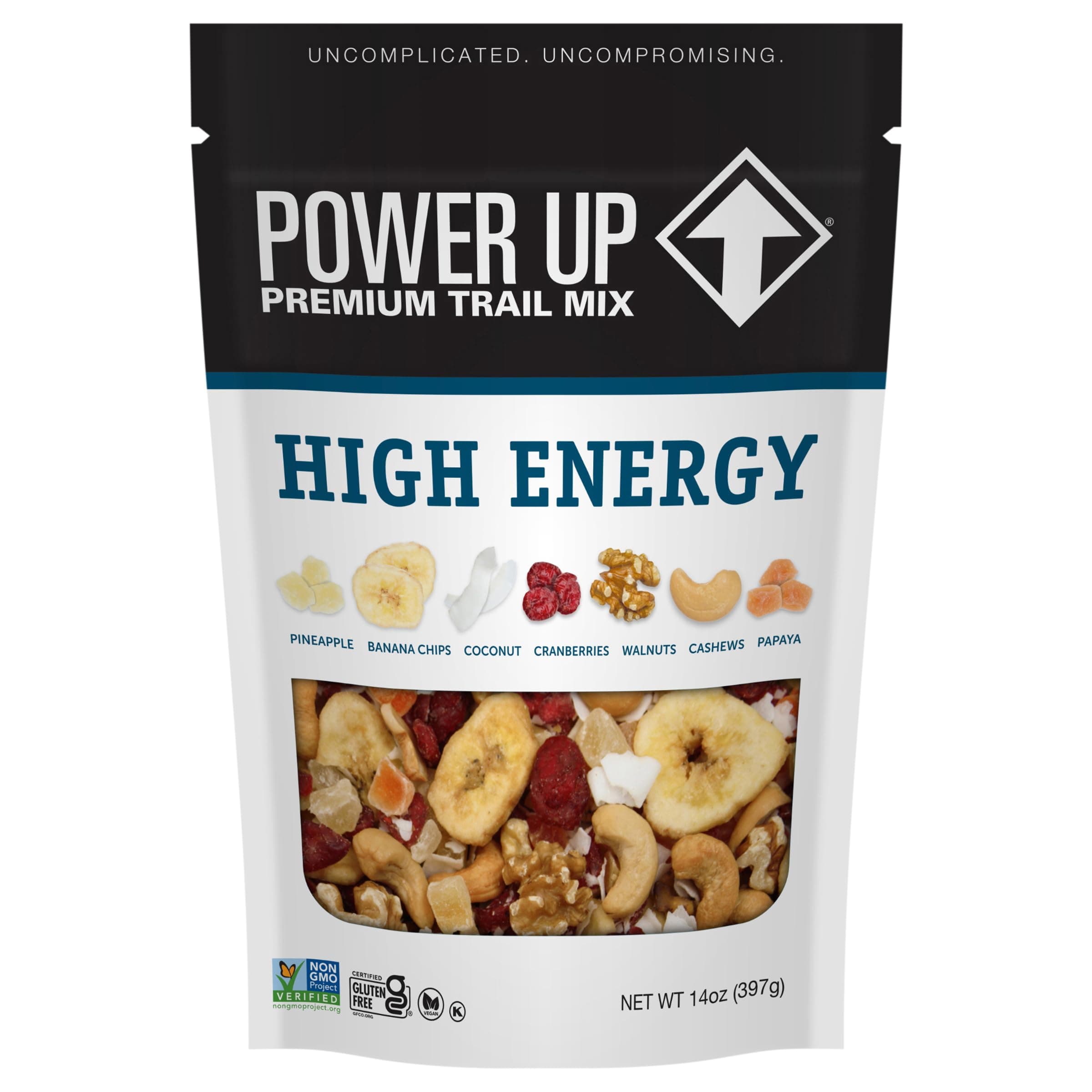 Power Up Trail Mix, High Energy Trail Mix, Keto-Friendly, Paleo-Friendly, Non-GMO, Vegan, GlutenFree, No Artificial Ingredients, Gourmet Nut, 14 oz Bag