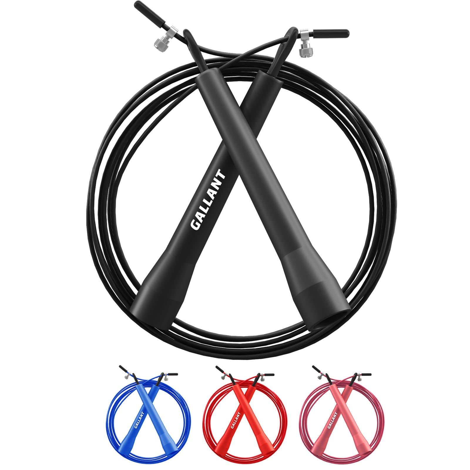 Gallant Speed Skipping Rope for Cross Fitness and Double Enders Training - Adjustable 10ft Steel Cable Rope, Ball Bearing