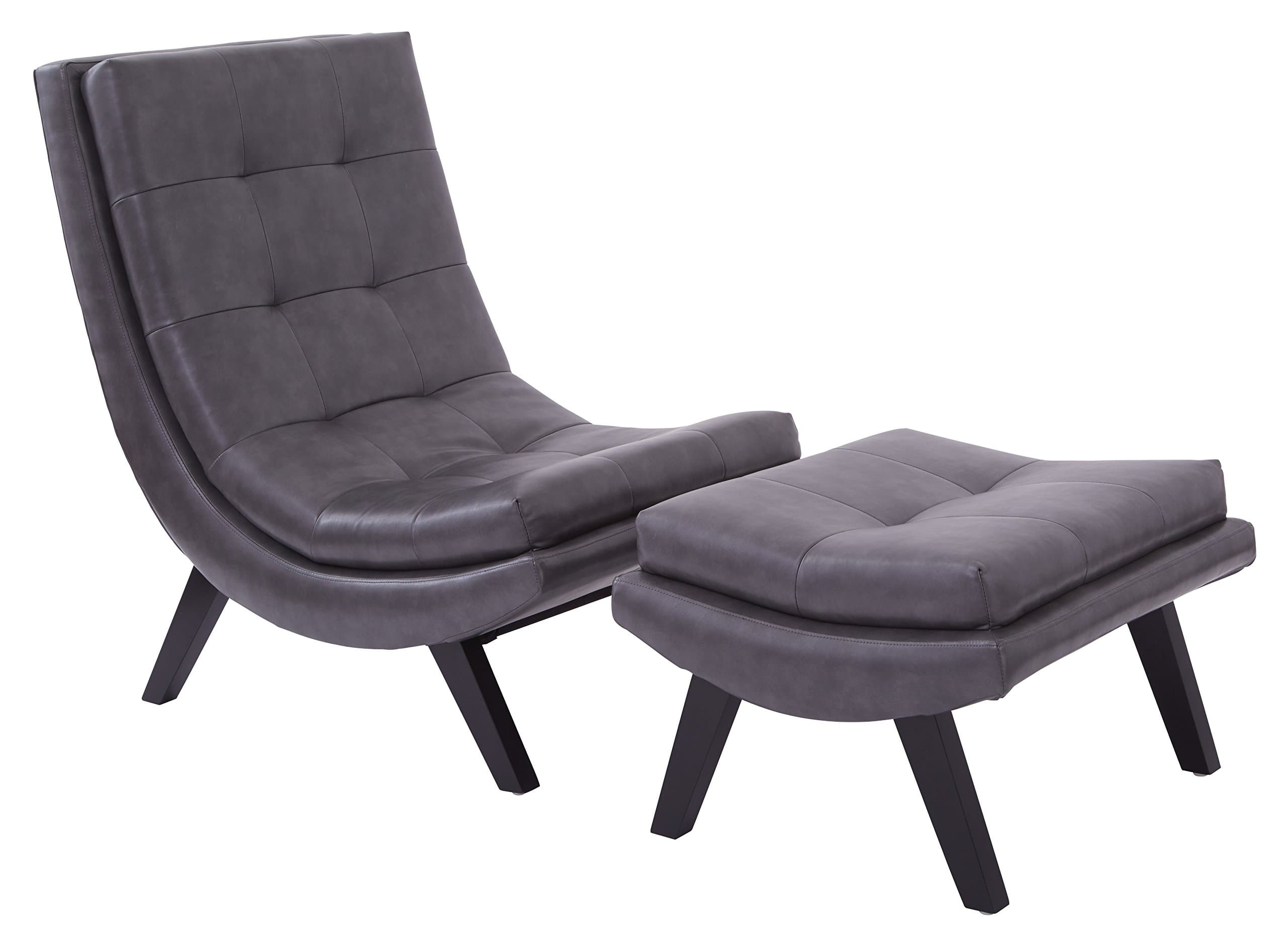 Ave Six Tustin Lounge Chair and Ottoman Set, Pewter