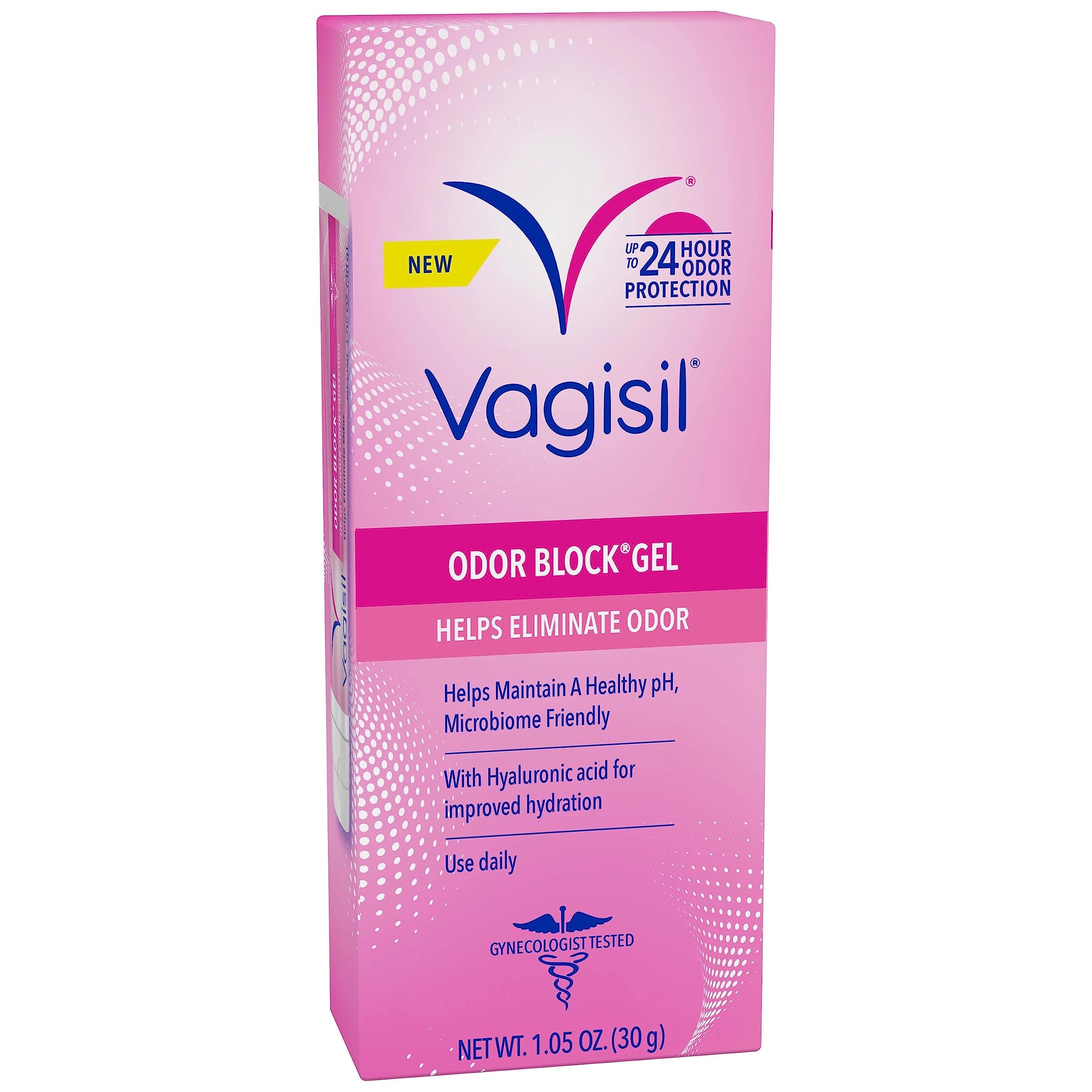 Vagisil Odor Block Gel with Hyaluronic Acid for l Health, Gynecologist Tested, Hypoallergenic, 1.05 Oz (Pack of 1)