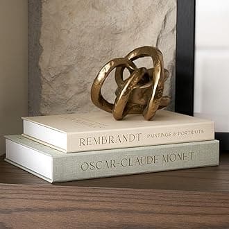 Beautiful Decorative Books - Set of 2 Linen Boxes Enhance Your Coffee Table, Bookshelf or Mantle Decor - Aesthetic Fake/Faux Books for Modern Home Decoration, Photo Storage and as a Keepsake Box