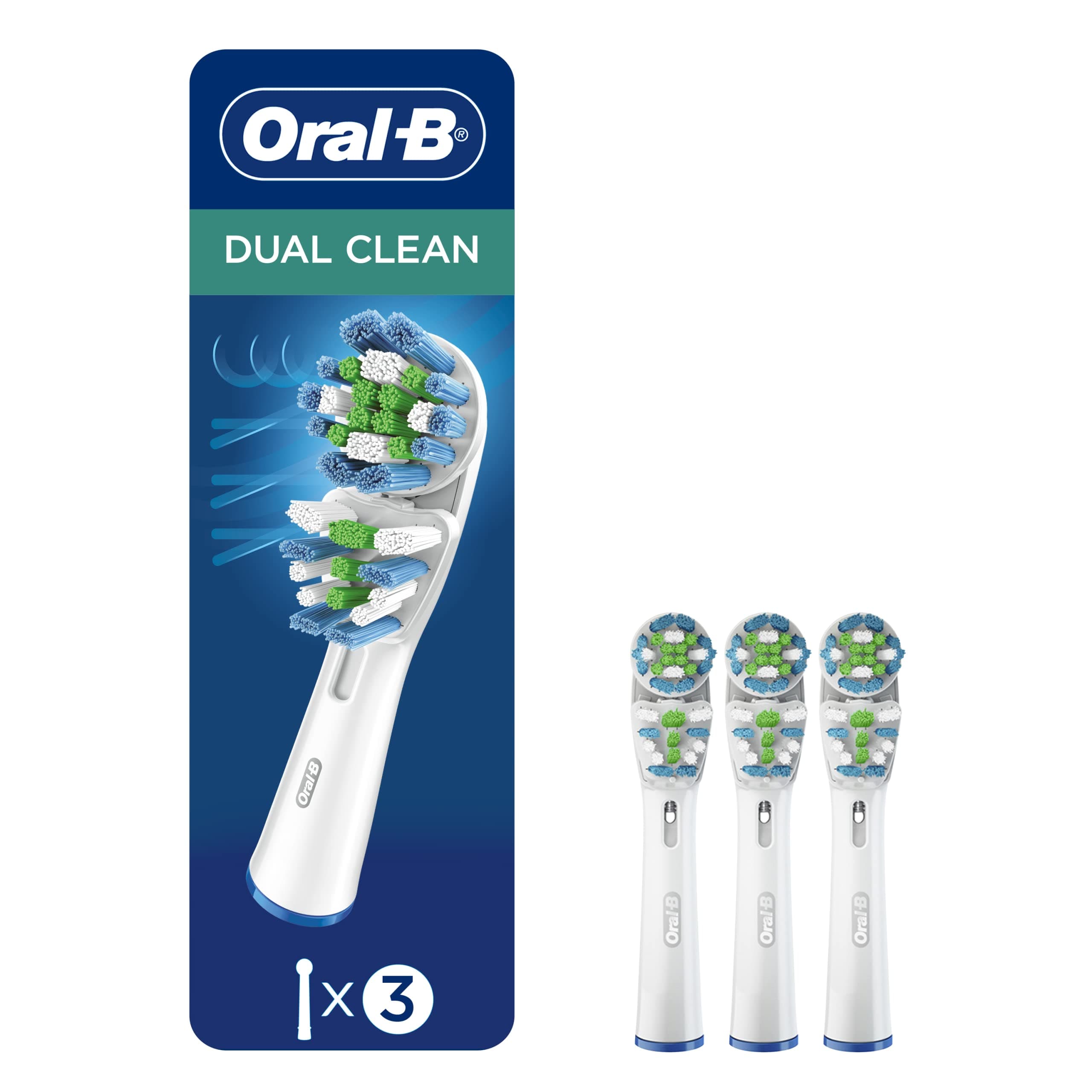 Oral-B Dual Clean Replacement Electric Toothbrush Replacement Brush Heads, 3ct