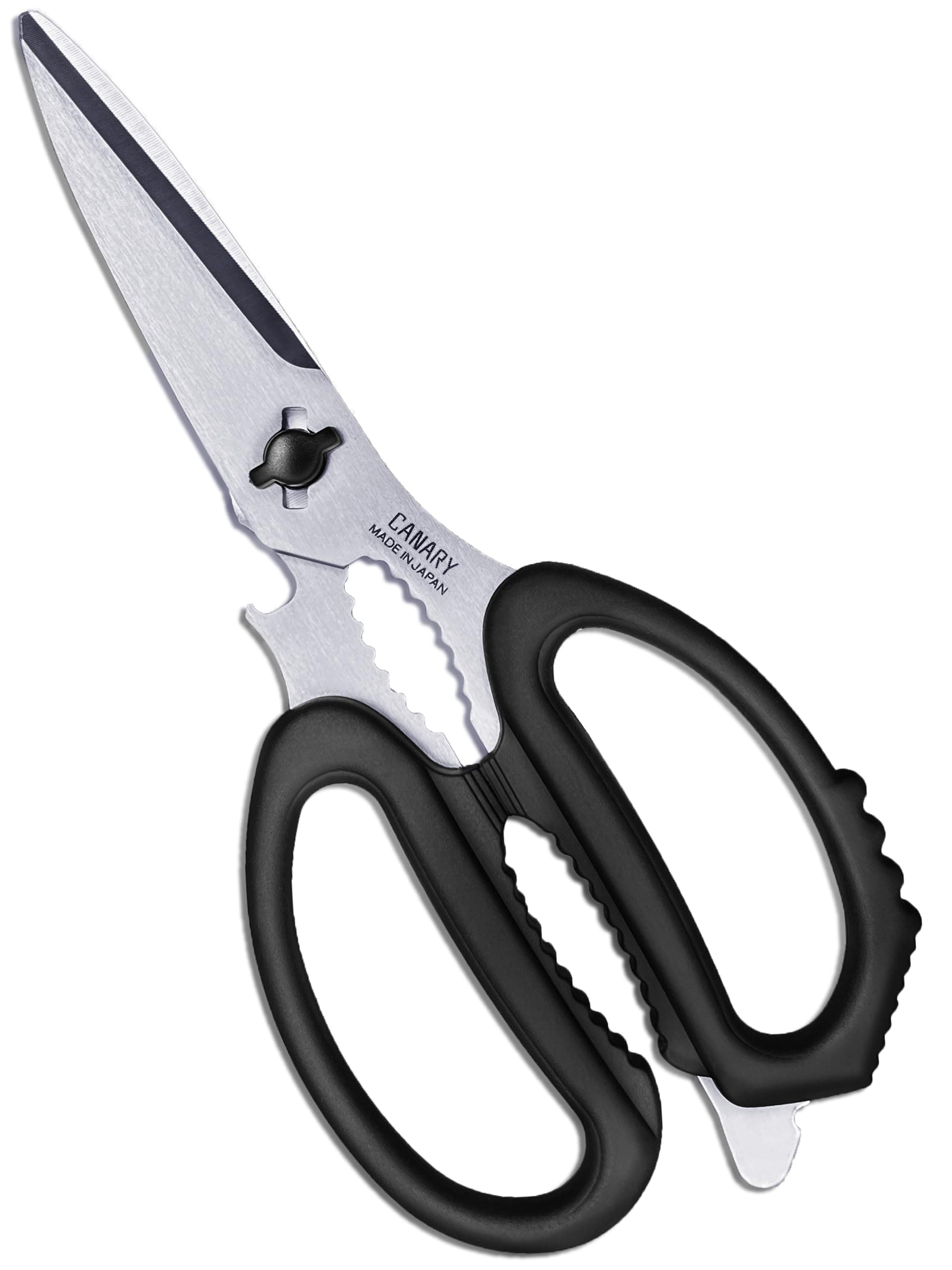 CANARY Japanese Kitchen Scissors Heavy Duty 8.2", Made in JAPAN, Dishwasher Safe Come Apart Blade, Multipurpose Kitchen Scissors, Sharp Serrated Japanese Stainless Steel, Black