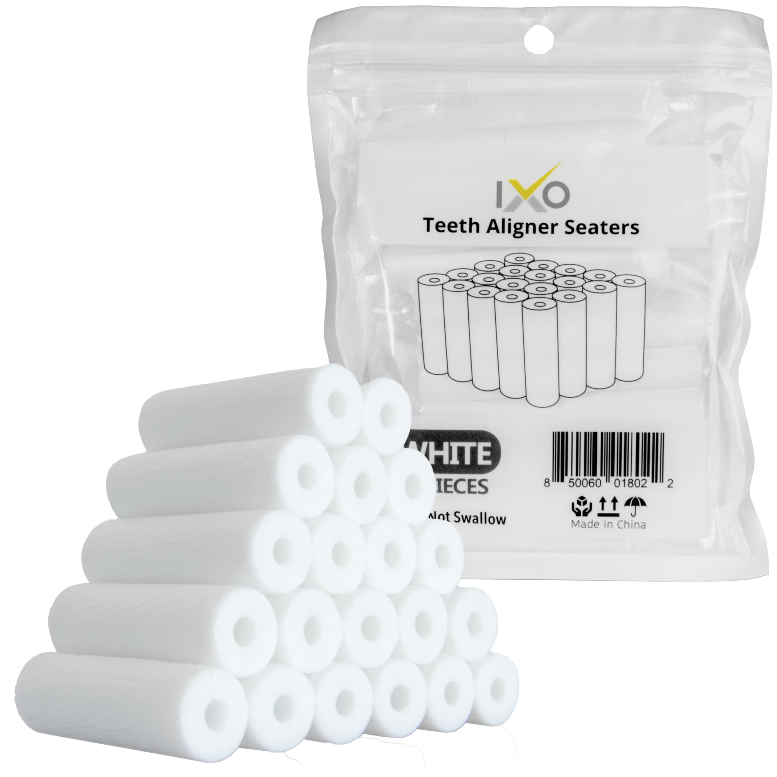 IXO 20 Pack Unscented Aligner Chewies in Resealable Bag - Retainer Aligner Accessories for Optimal Fit