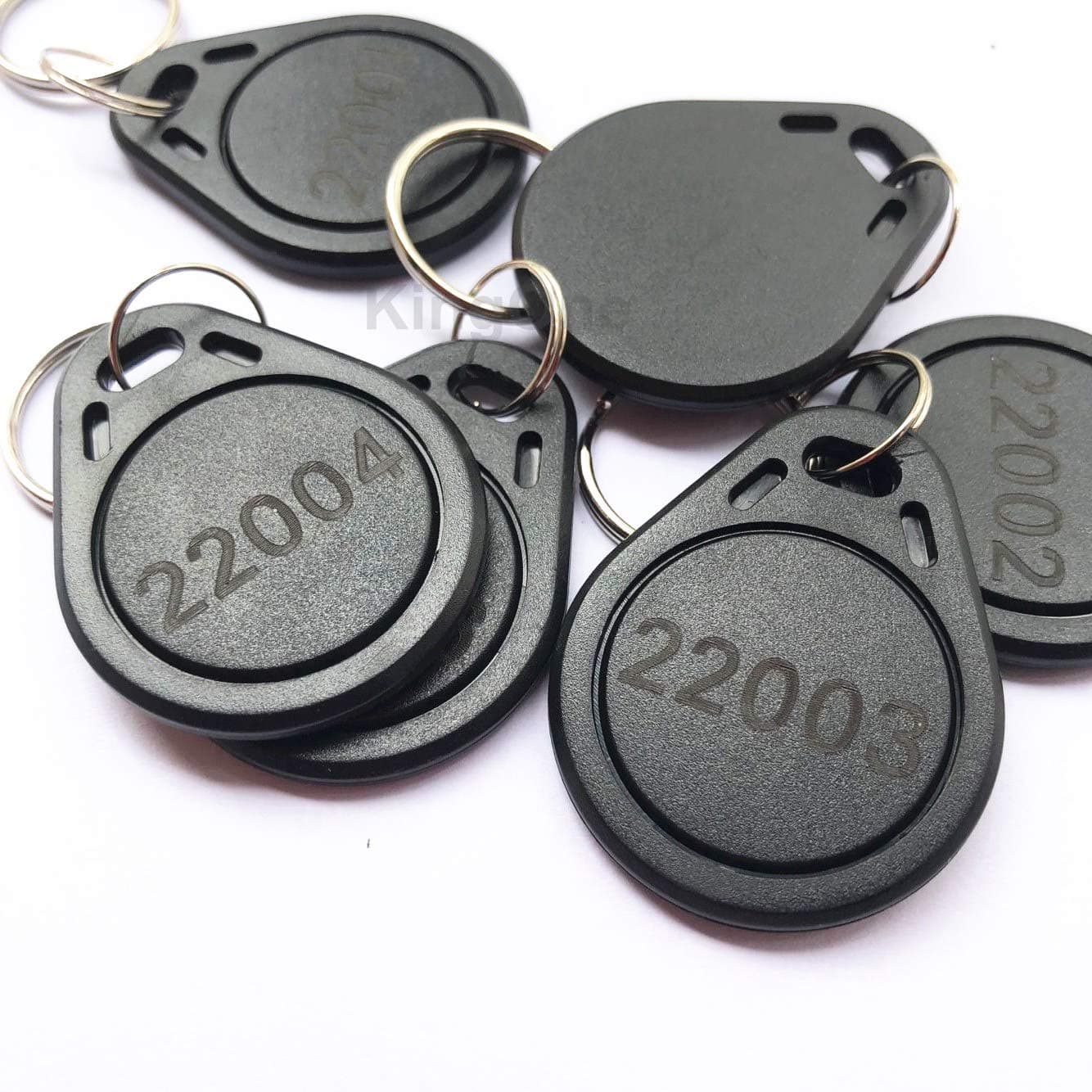 CZHQWNTZ KingOne 100pcs 125kHz Keyfobs Proximity Fob Works with Prox Key ISOProx 1346 1386 1326 H10301 Format Readers. Works with The vast Majority of Access Control Systems (Black)