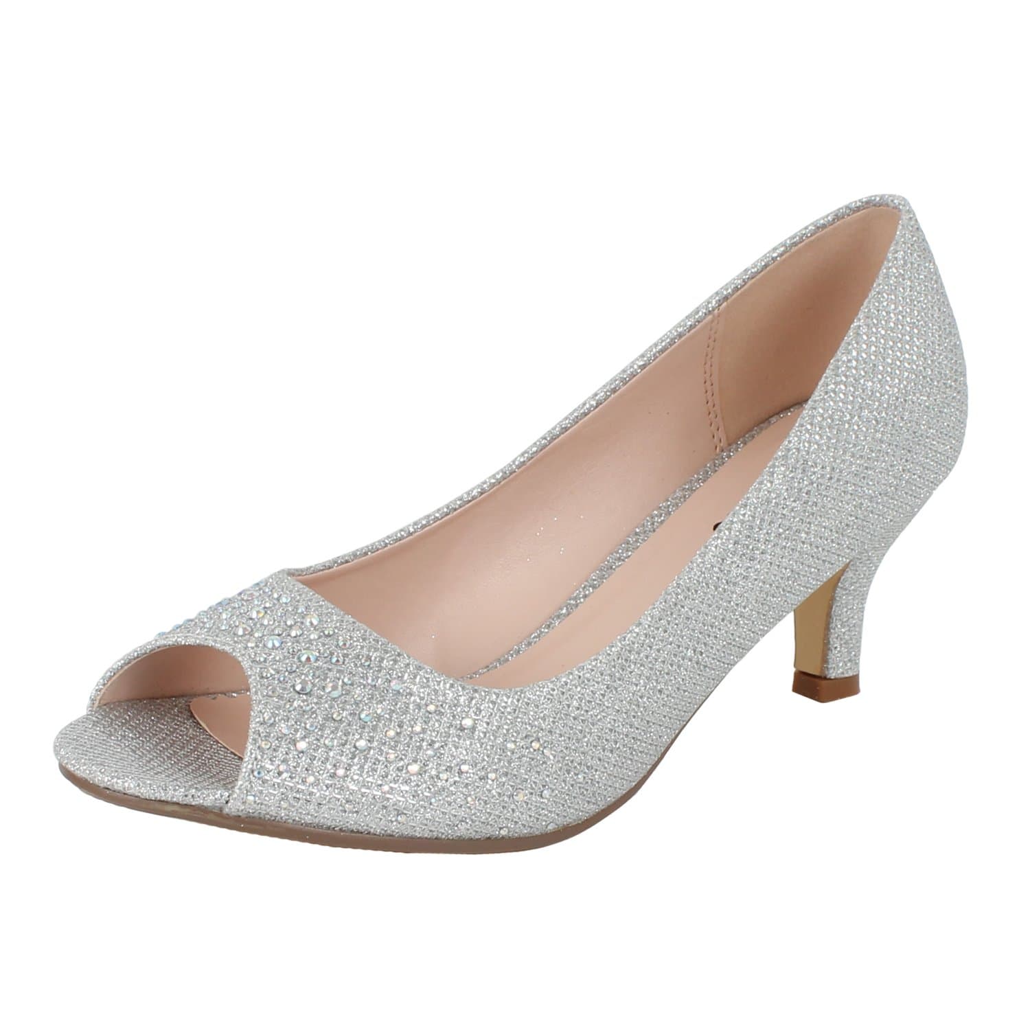 Bonnibel Wonda-2 Womens Peep Toe Low Heel Glitter Dress Pumps