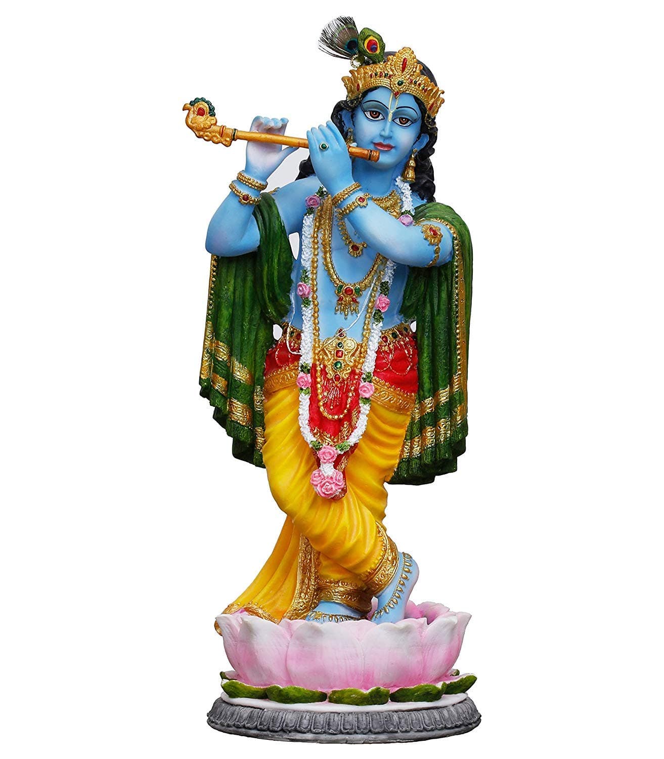 The DIVINE MART Large Standing Krishna Idol-Hindu God and Goddess Idol/Statue/Murti/Figurine(22")-Polyster Resin-Multicolour