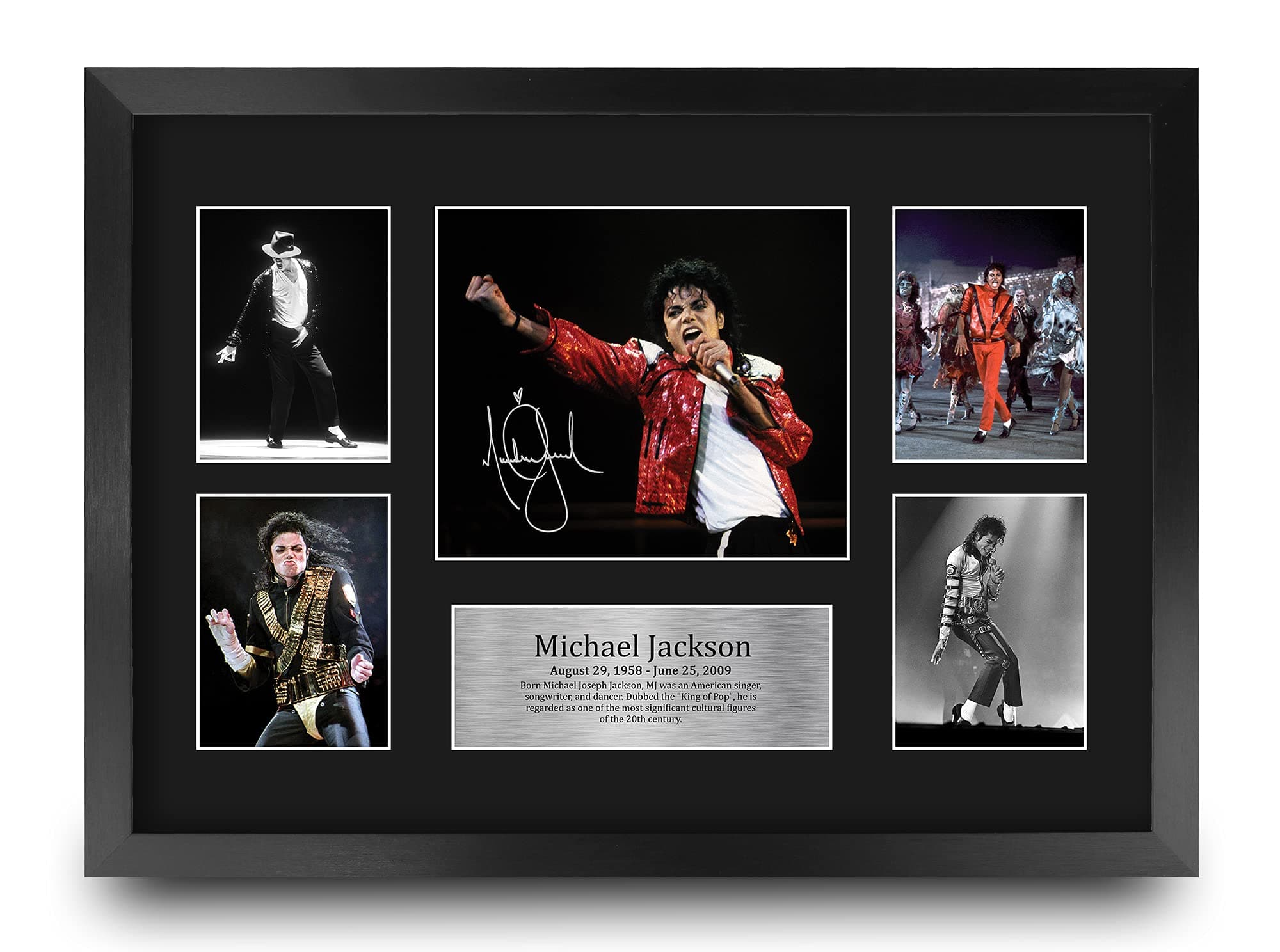 Michael Jackson Musician 16 x 12 inch (A3) Printed Gifts Signed Autograph Picture for Music Memorabilia Fans - 16" x 12" Framed