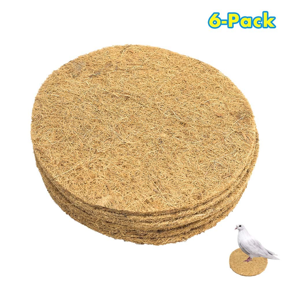 GNB PET 6 Pack Fiber Bird Nest Mats for Pigeons, Quails, and Other Small Birds, Pigeon Egg Nest Mat for Racing Pigeon Breeding and Provides Warm Bedding Material for Your Nesting Bowls or Boxes