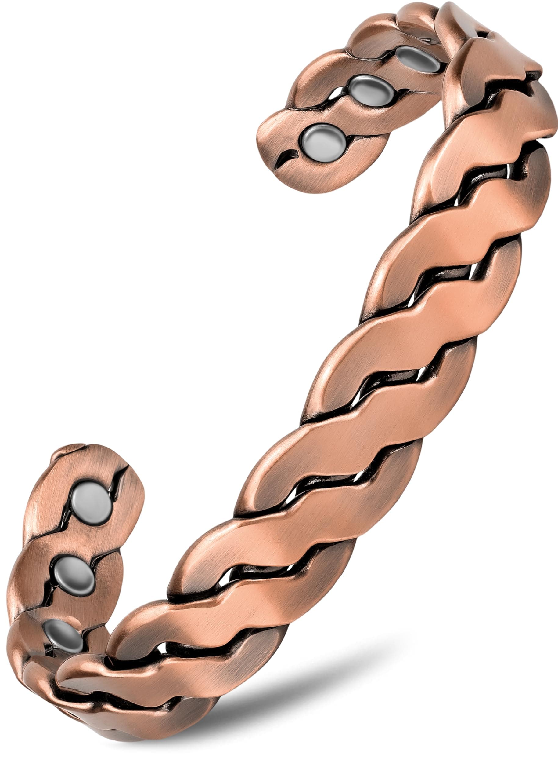 MagnetRX Pure Copper Magnetic Bracelet - Magnetic Copper Bracelets for Men - Adjustable Length with Sizing Tool
