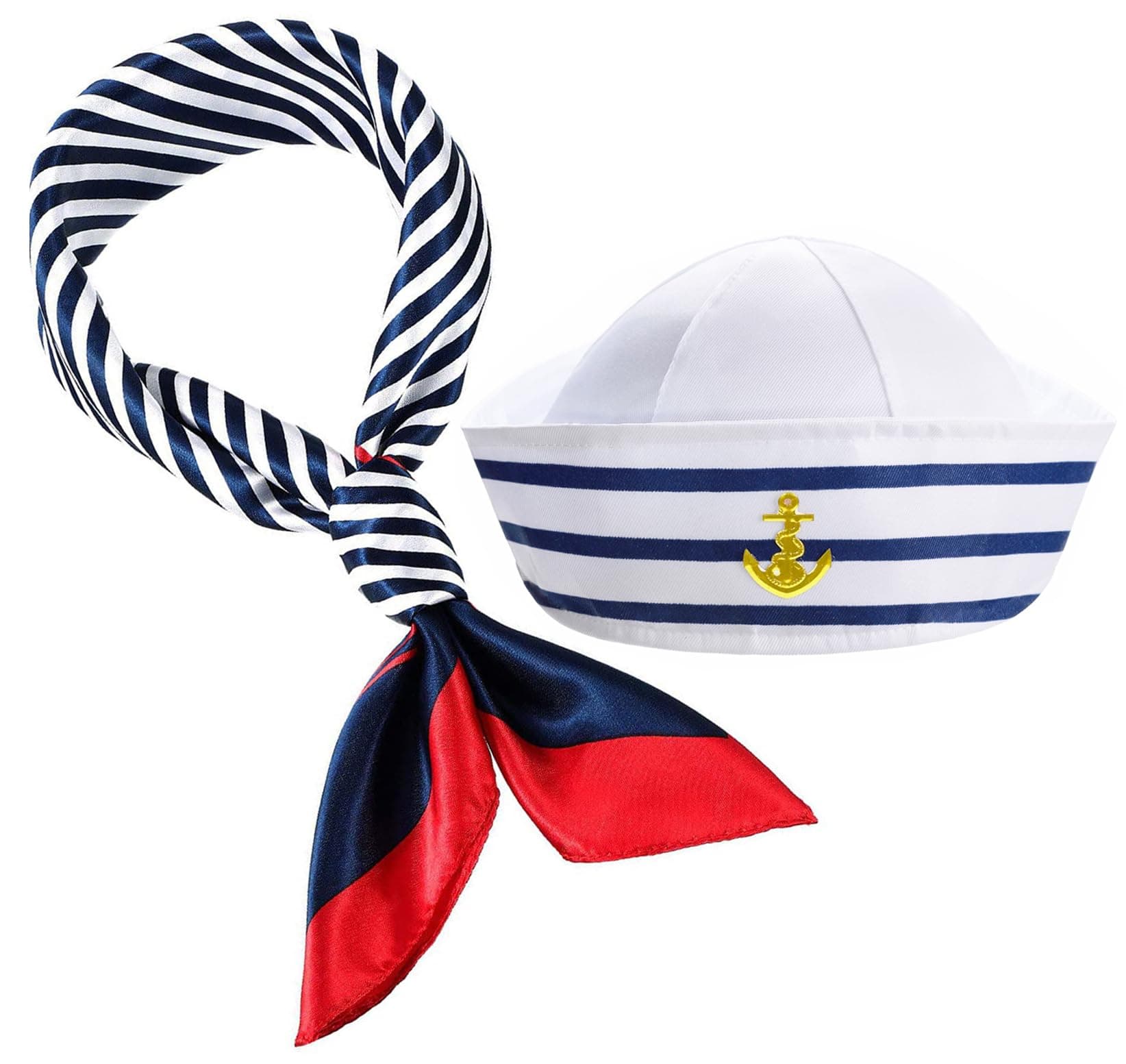 Yacht Captain Hat Sailor Ship Cap Scarf Sunglasses Sailor Hat Boat Costume For Men Women Captains Dressing up Party