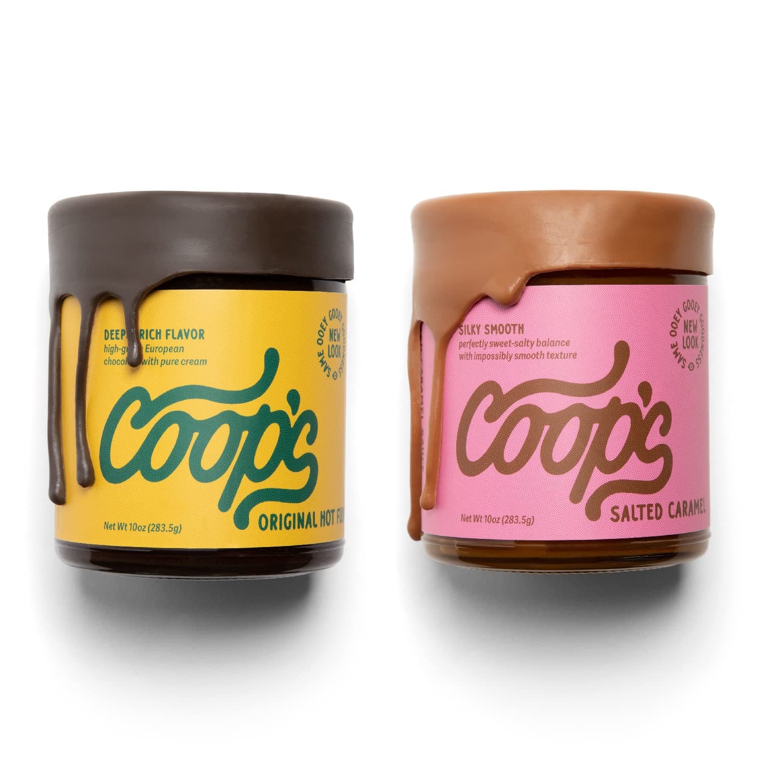 Coop's MicroCreamery Hot Fudge and Salted Caramel Sauce Bundle - 10.6 oz each