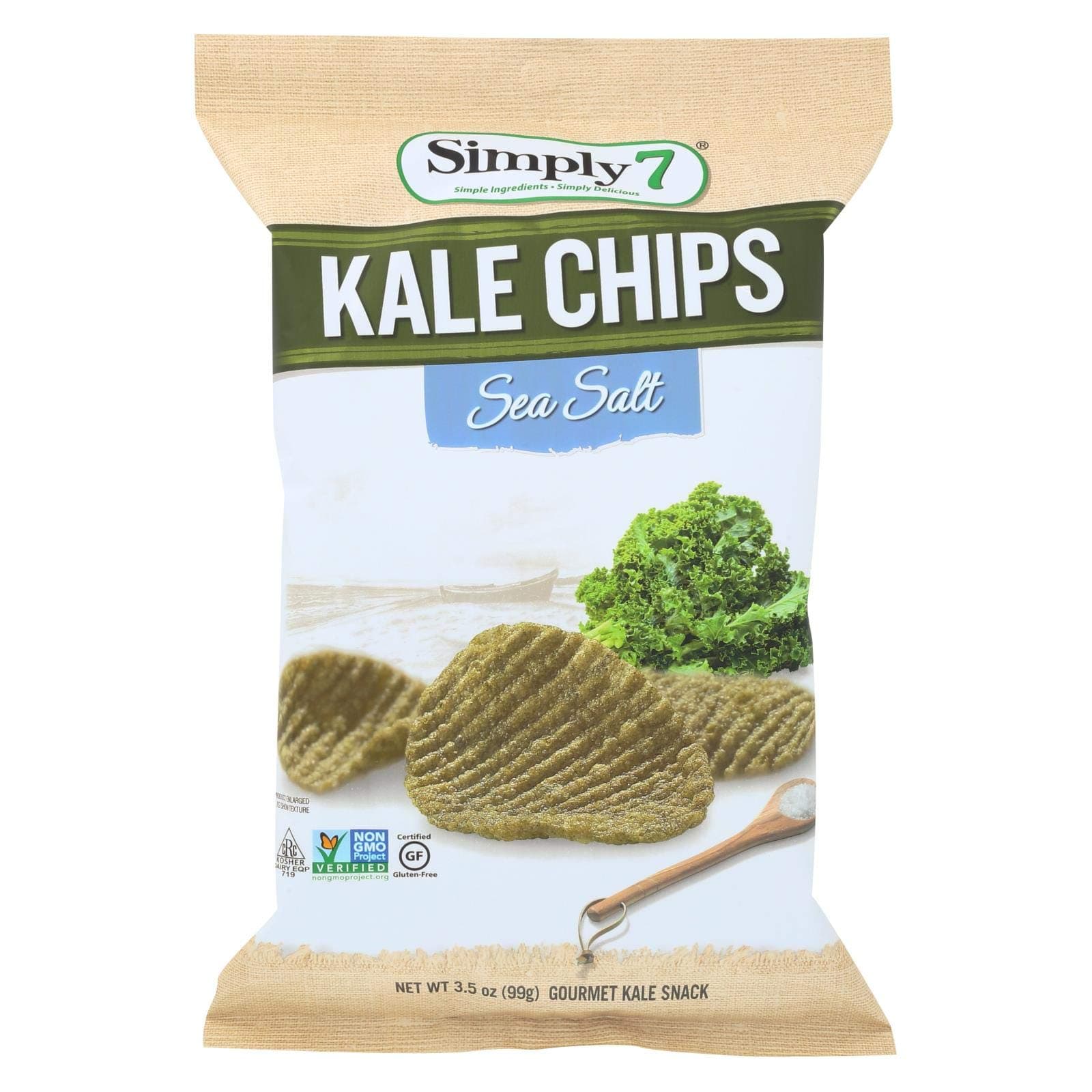 Simply 7 Kale Chips - Sea Salt - Case of 12 - 3.5 oz.